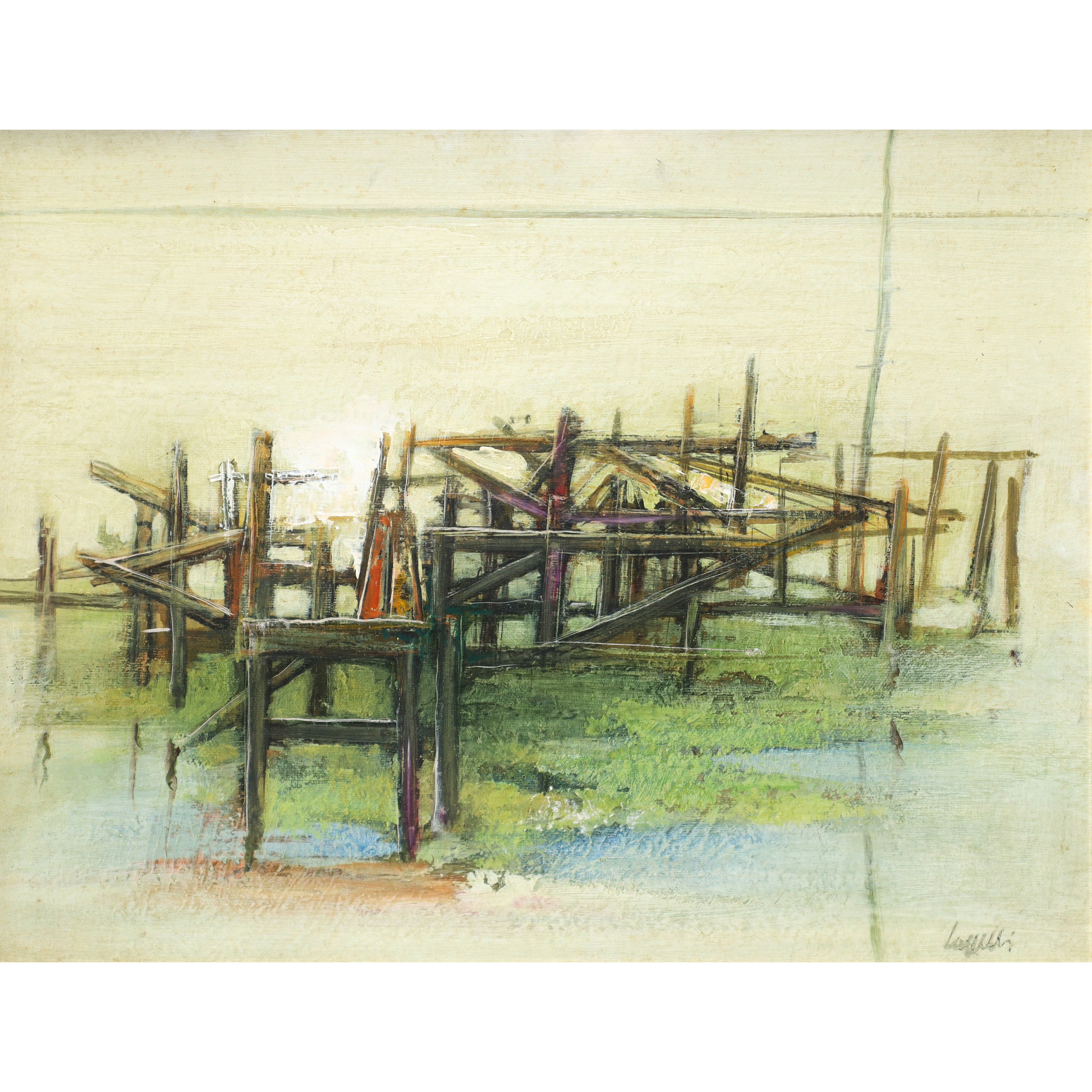 Giovanni Cappelli - Comacchio, olio su tela (1978)