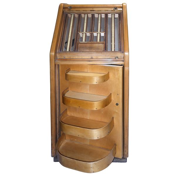 Vintage wooden optician's display with two professional trial frames for optometrists