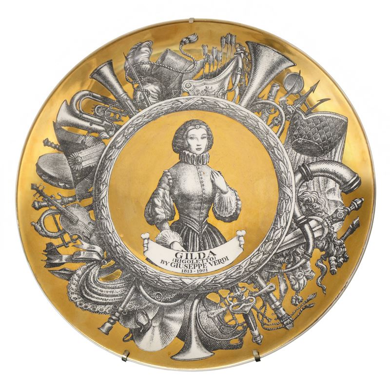 Piatto ornamentale della serie Melodramma raffigurante Gilda