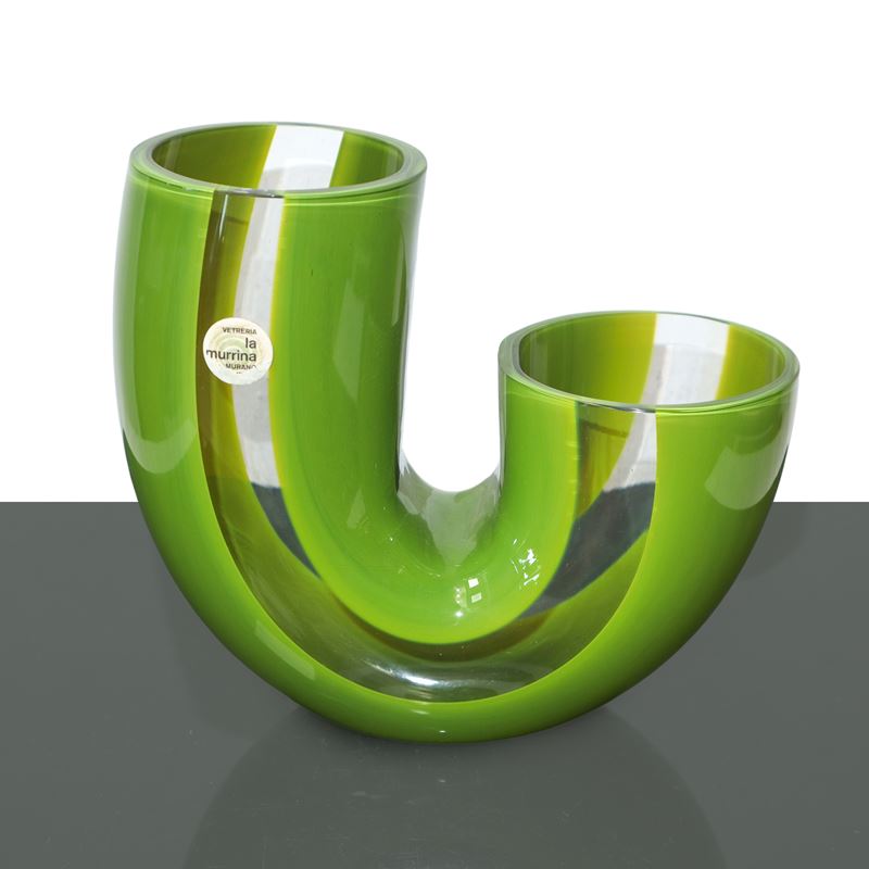 Vaso a due bocche in Vetro. Prod. La Murrina, Italia