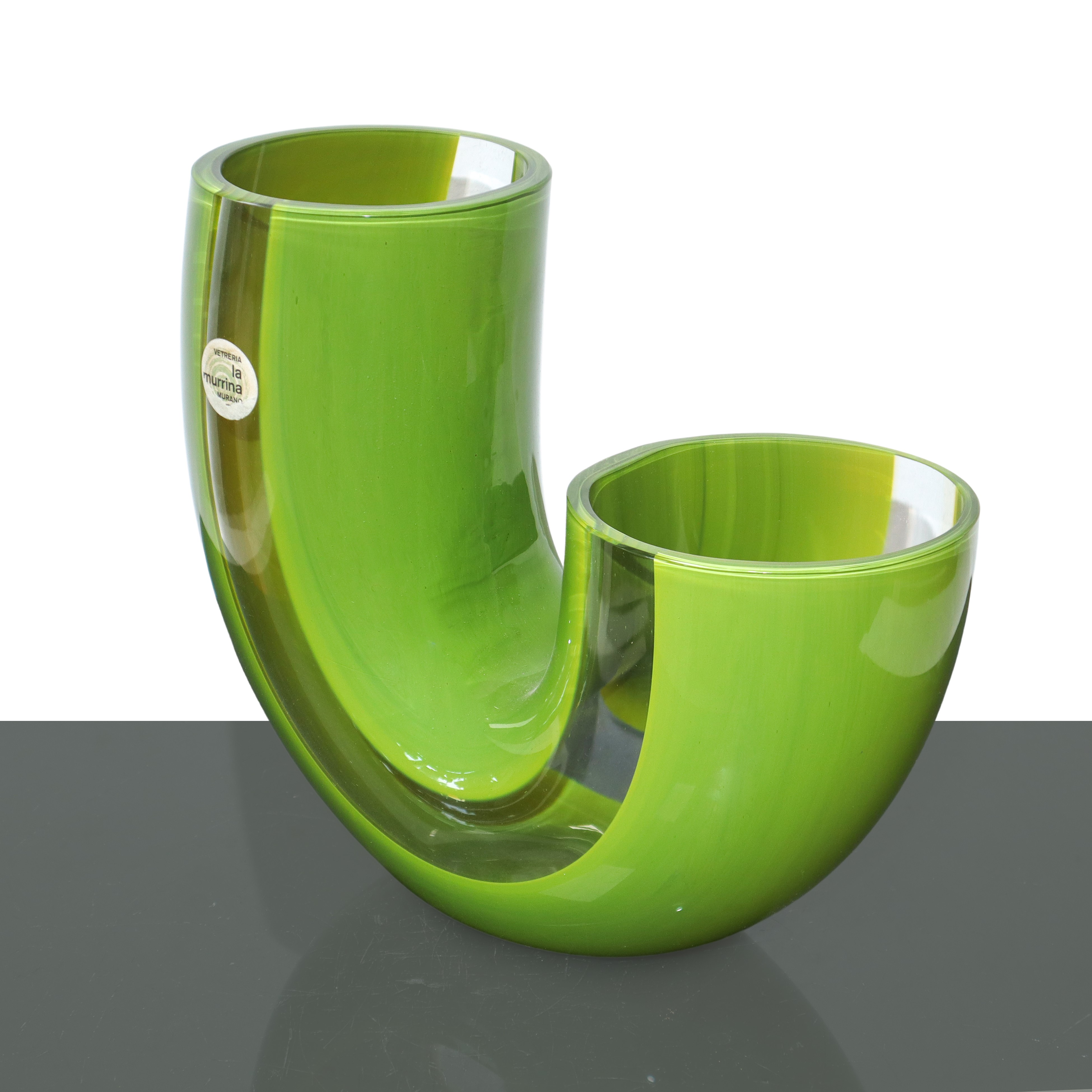 Vaso a due bocche in Vetro. Prod. La Murrina, Italia