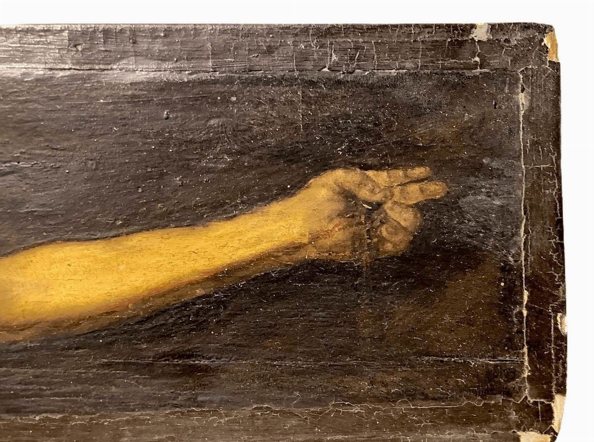 Croce in legno dipinto, XVIII secolo