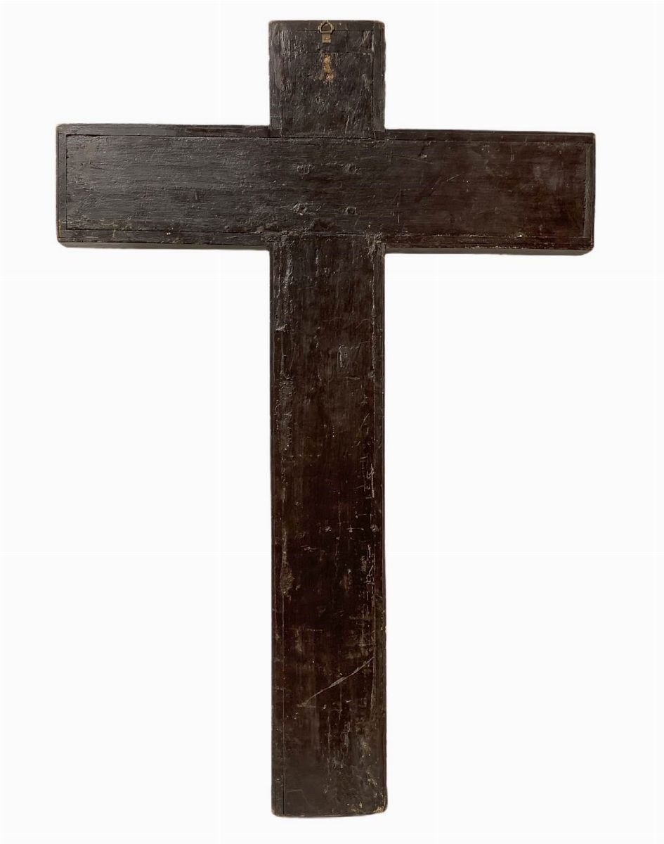 Croce in legno dipinto, XVIII secolo