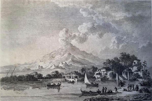 Engraving depicting Vue de lâ € ™ Etna. Taken from Voyage Pittoresque Ou Description des Royaumes de Naples et de Sicilie, Saint-Non. First edition ...