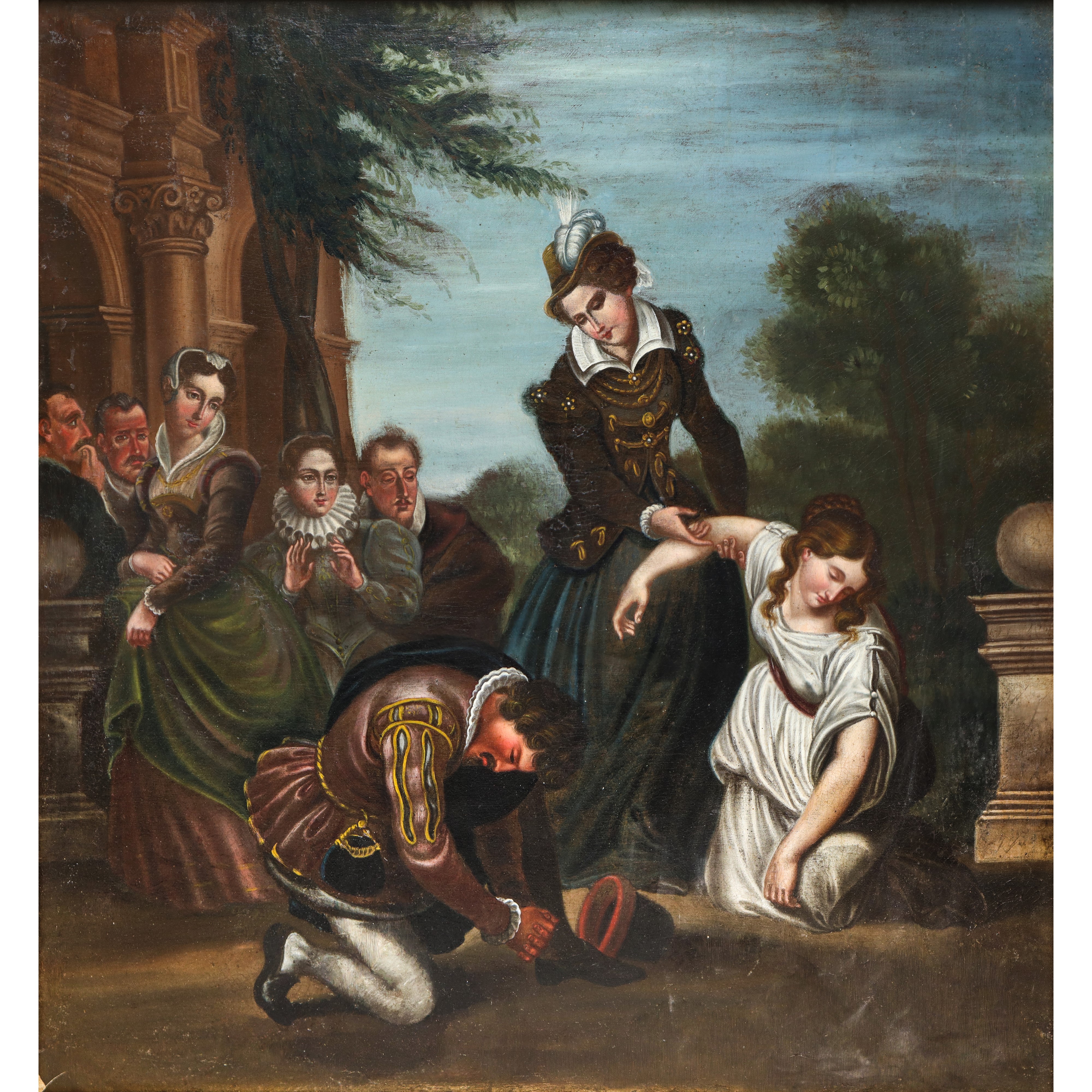 Scena storico-letteraria, olio su tela (XIX sec.)