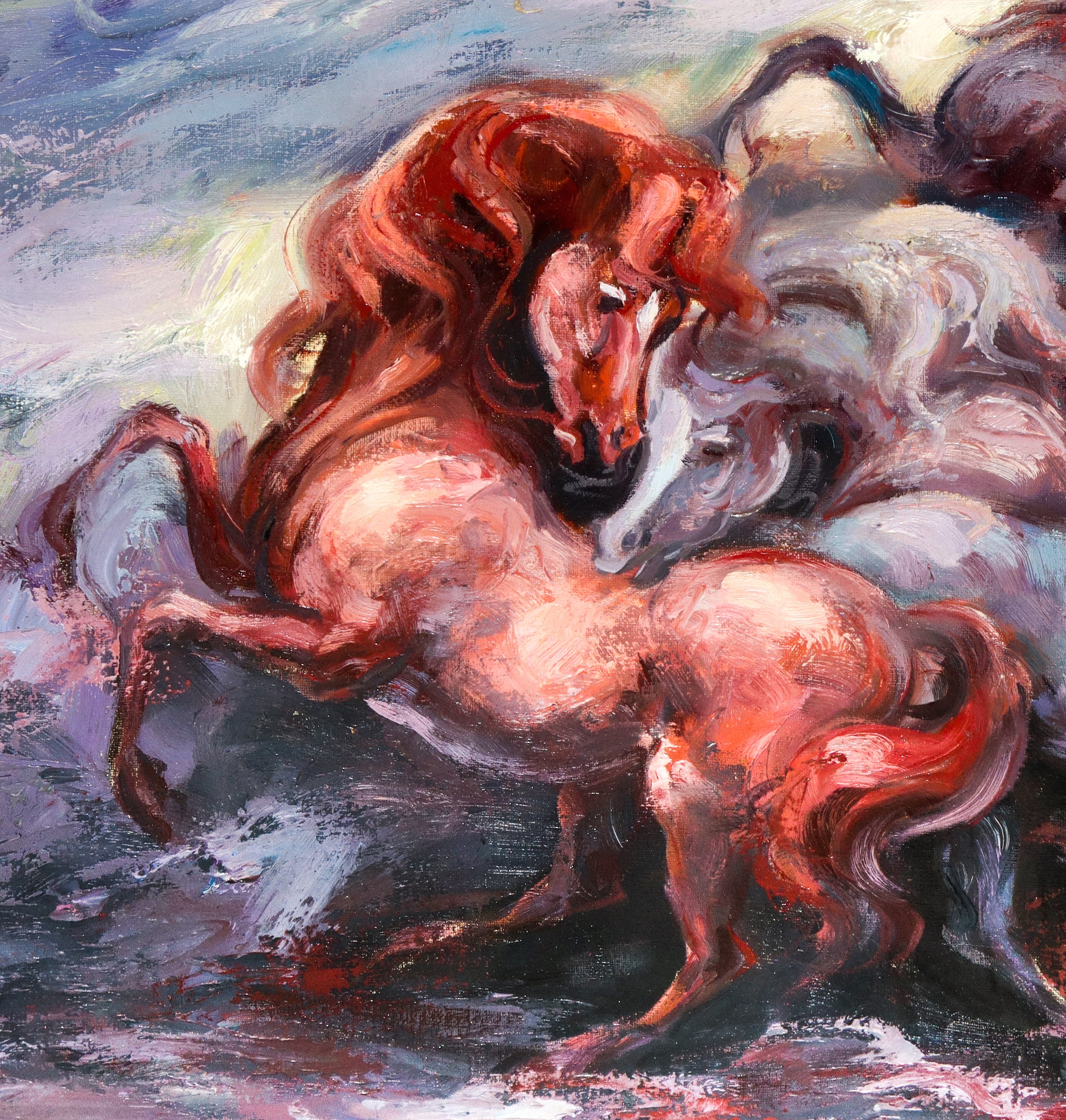 Jovan Vulic - Cavalli, olio su tela