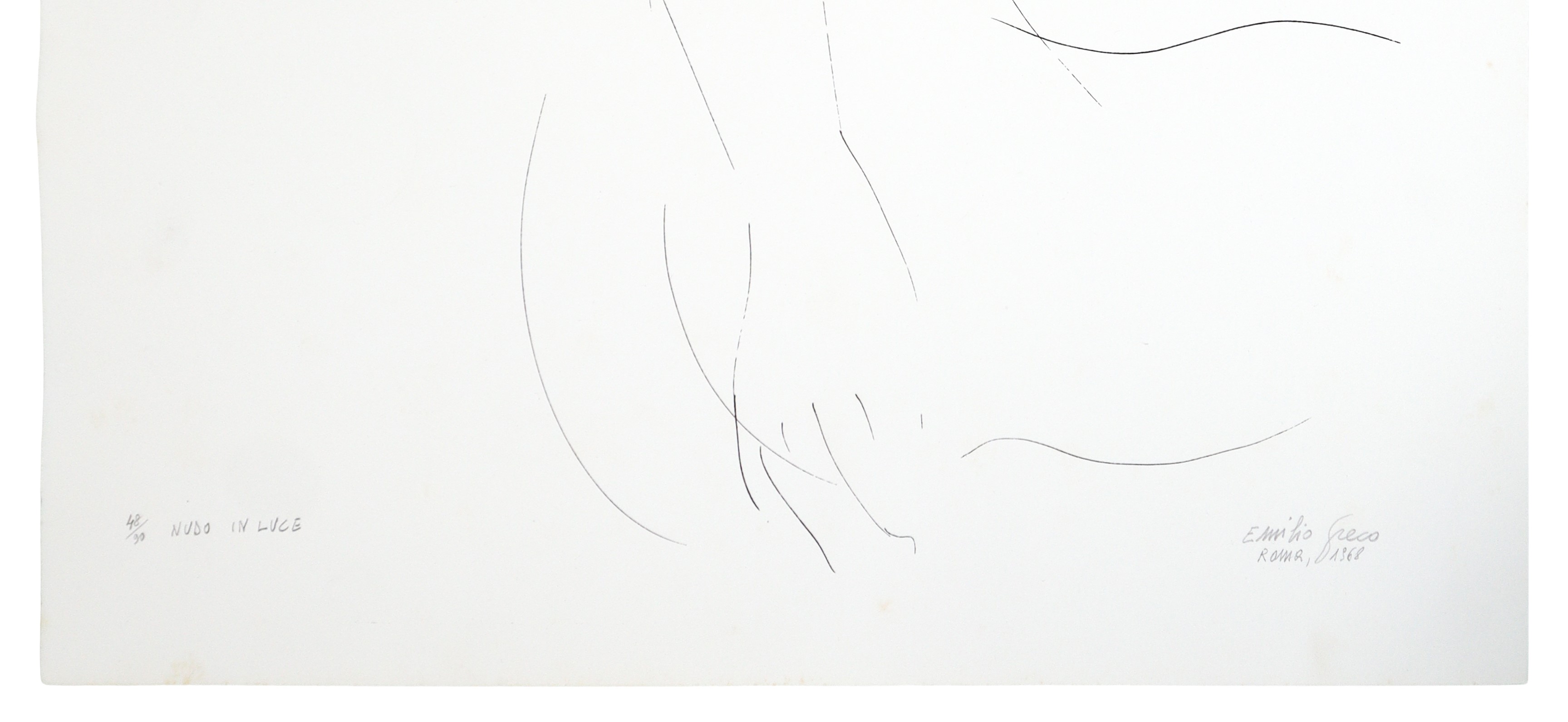 Emilio Greco - Nudo in luce, litografia (1968)