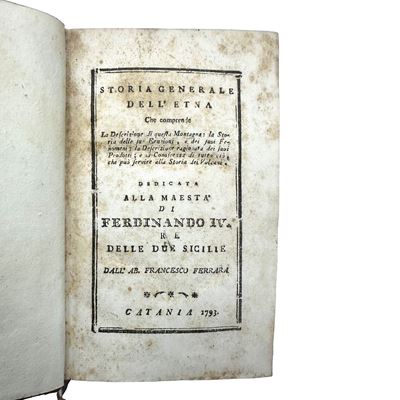 Storia generale dell’Etna (Catania 1793) — volume con illustrazioni su pagine pieghevoli