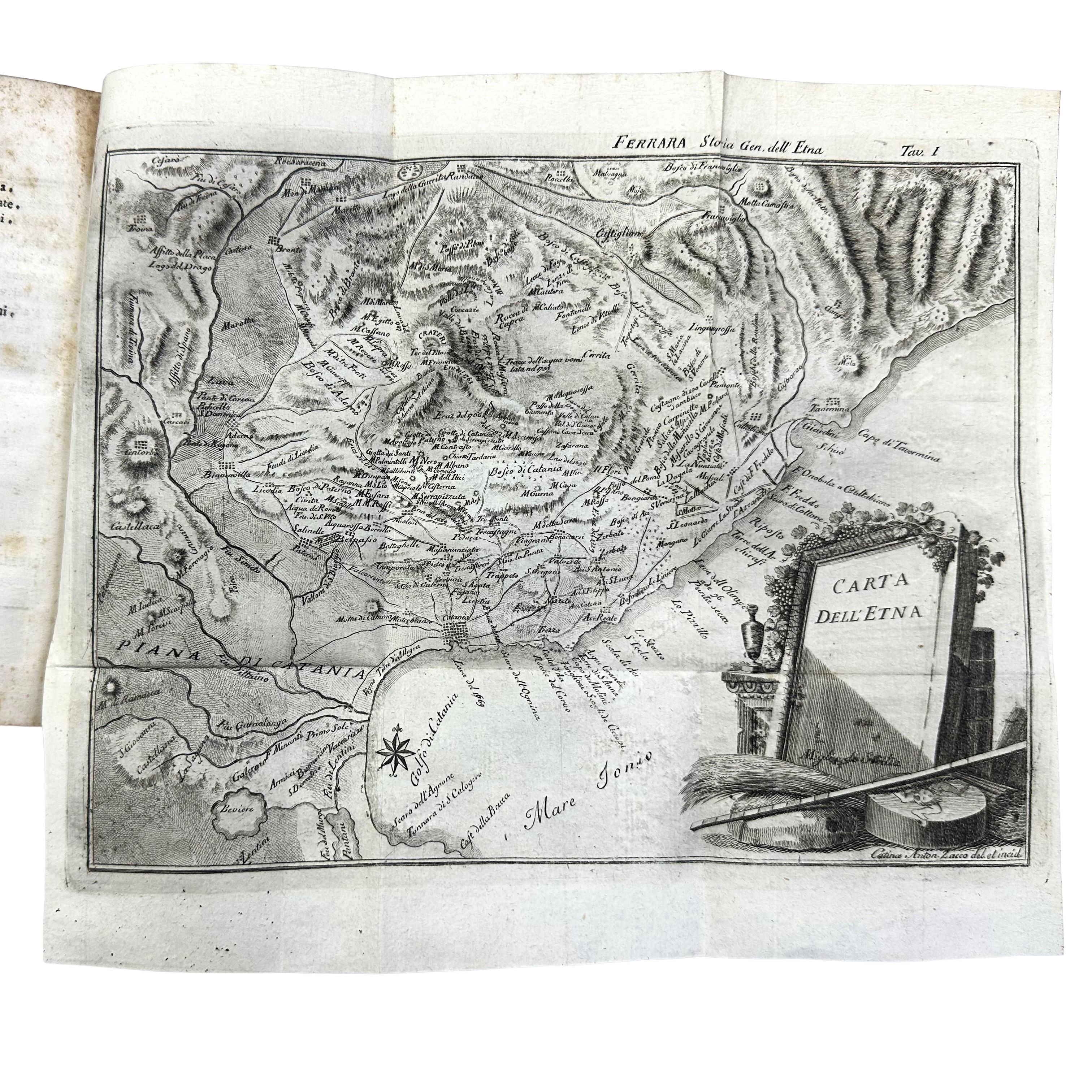 Francesco Ferrara - Storia generale dell’Etna (Catania 1793) — volume con illustrazioni su pagine...