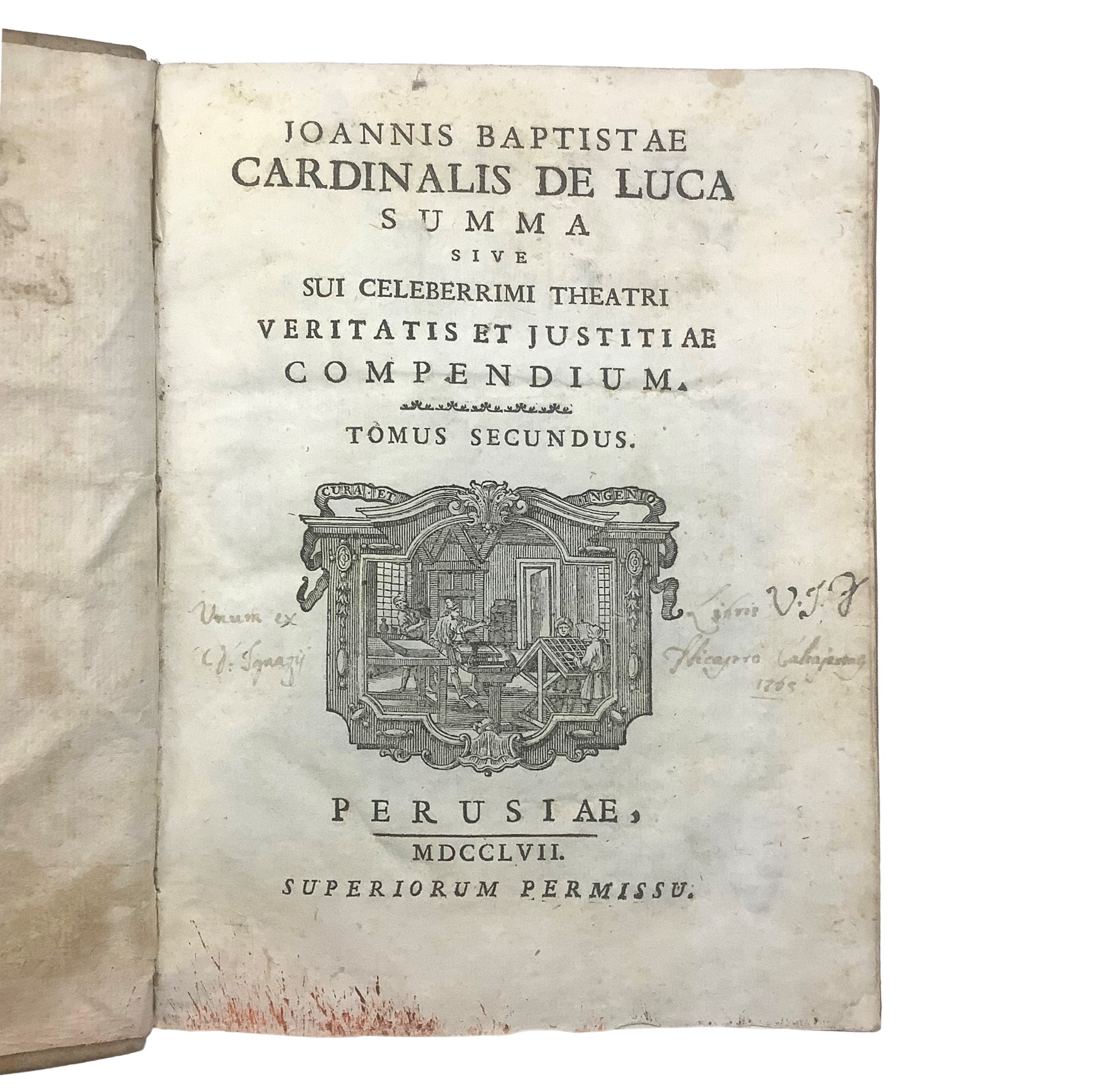 Giovanni Battista De Luca - Summa Theatri Veritatis et Justitiae, 3 tomi