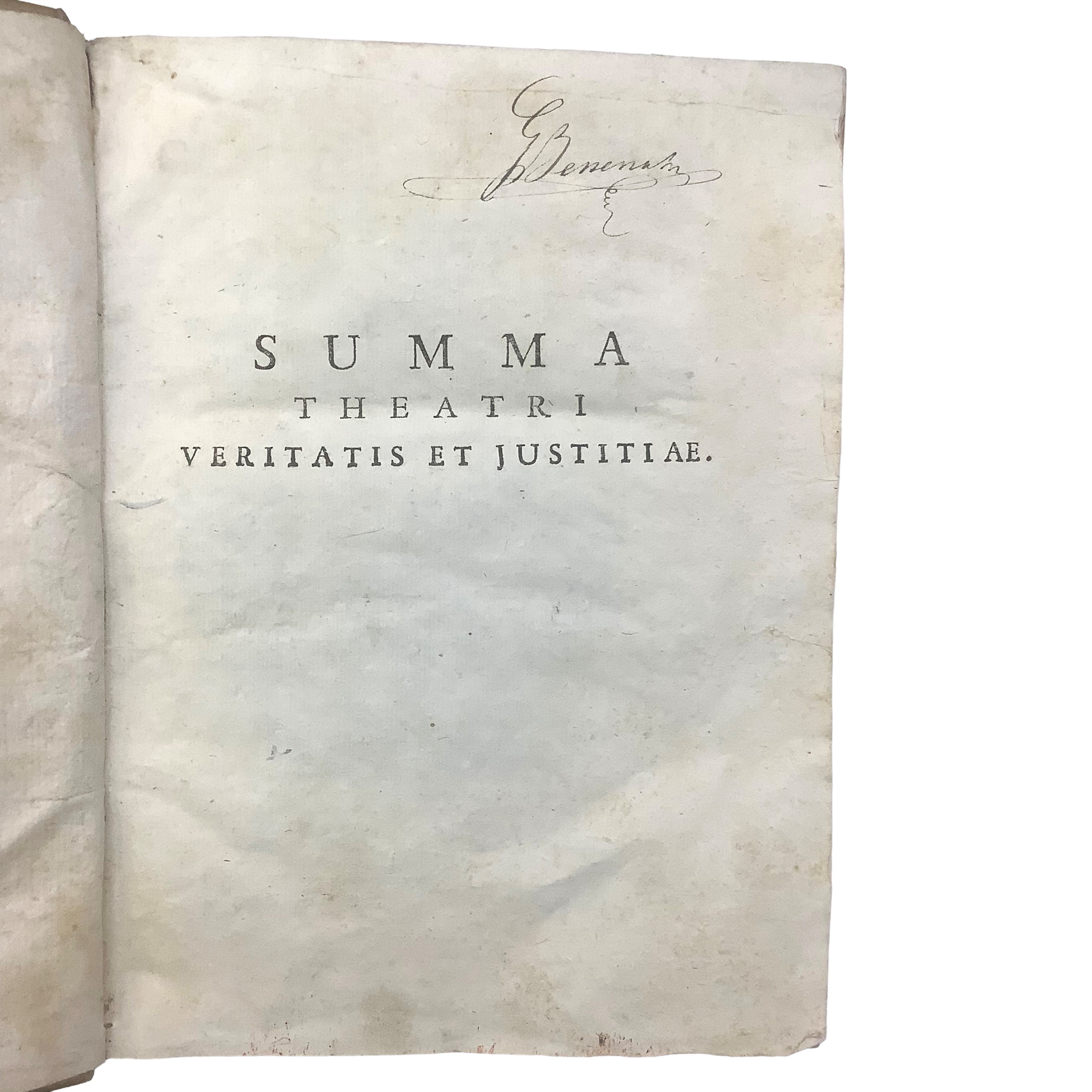 Giovanni Battista De Luca - Summa Theatri Veritatis et Justitiae, 3 tomi