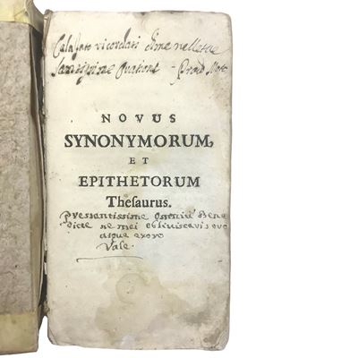 Società dei Gesuiti (attrib.), Novus Synonymorum, Epithetorum et Phrasium Poeticarum