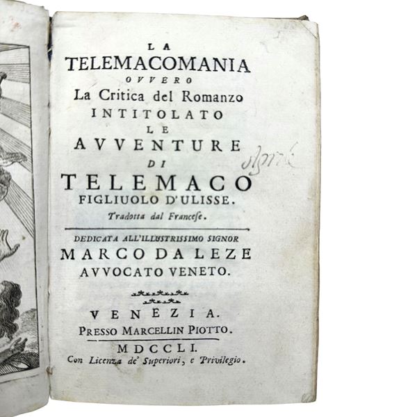 La Telemacomania ovvero La Critica del Romanzo Intitolato Le Avventure di Telemaco Figliuolo d'Ulisse