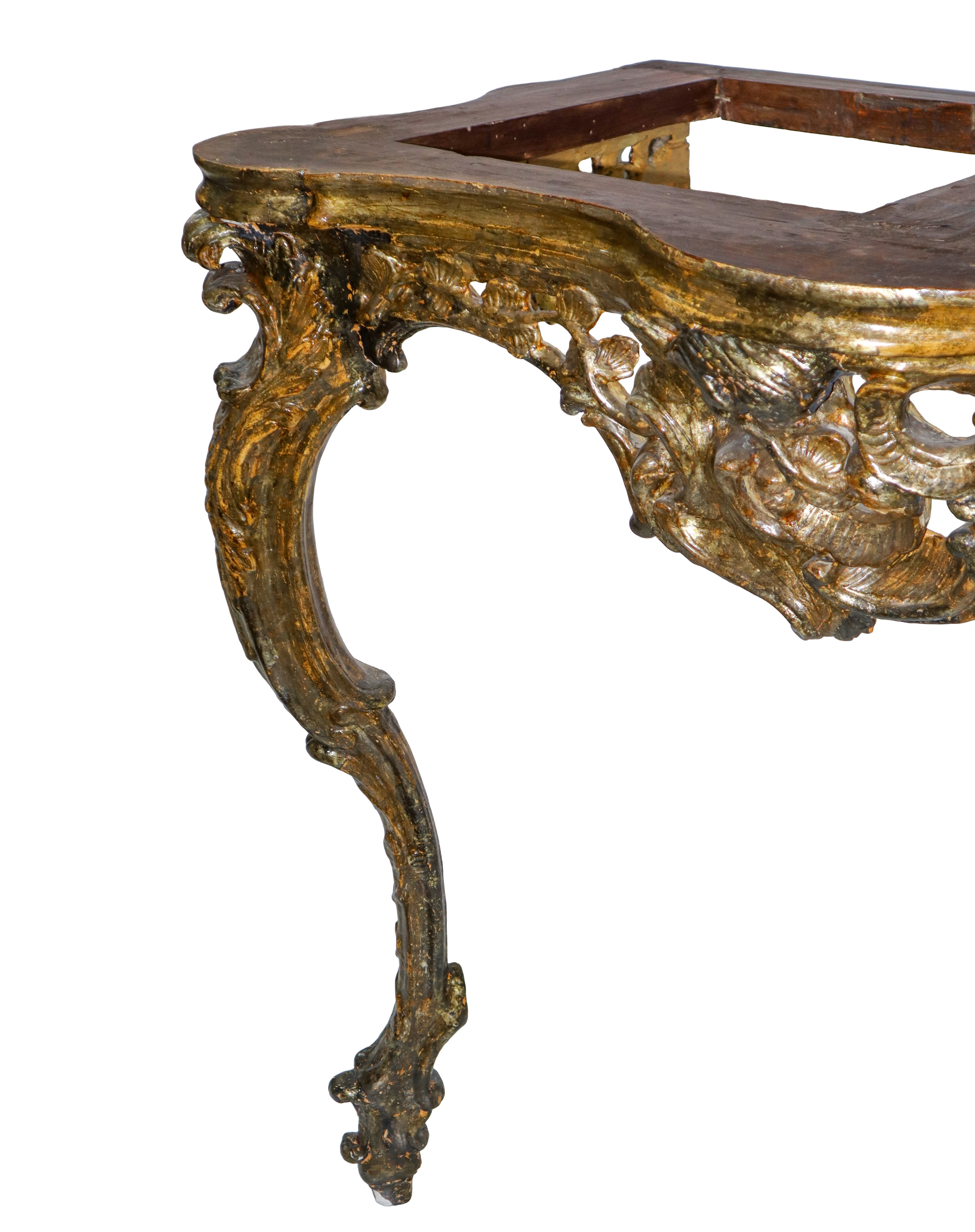 Consolle in legno dorato, XVIII secolo