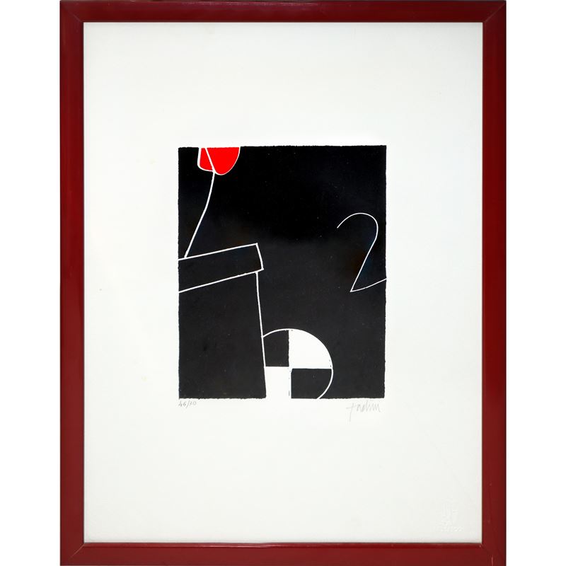 Emilio Tadini - Composizione astratta, litografia