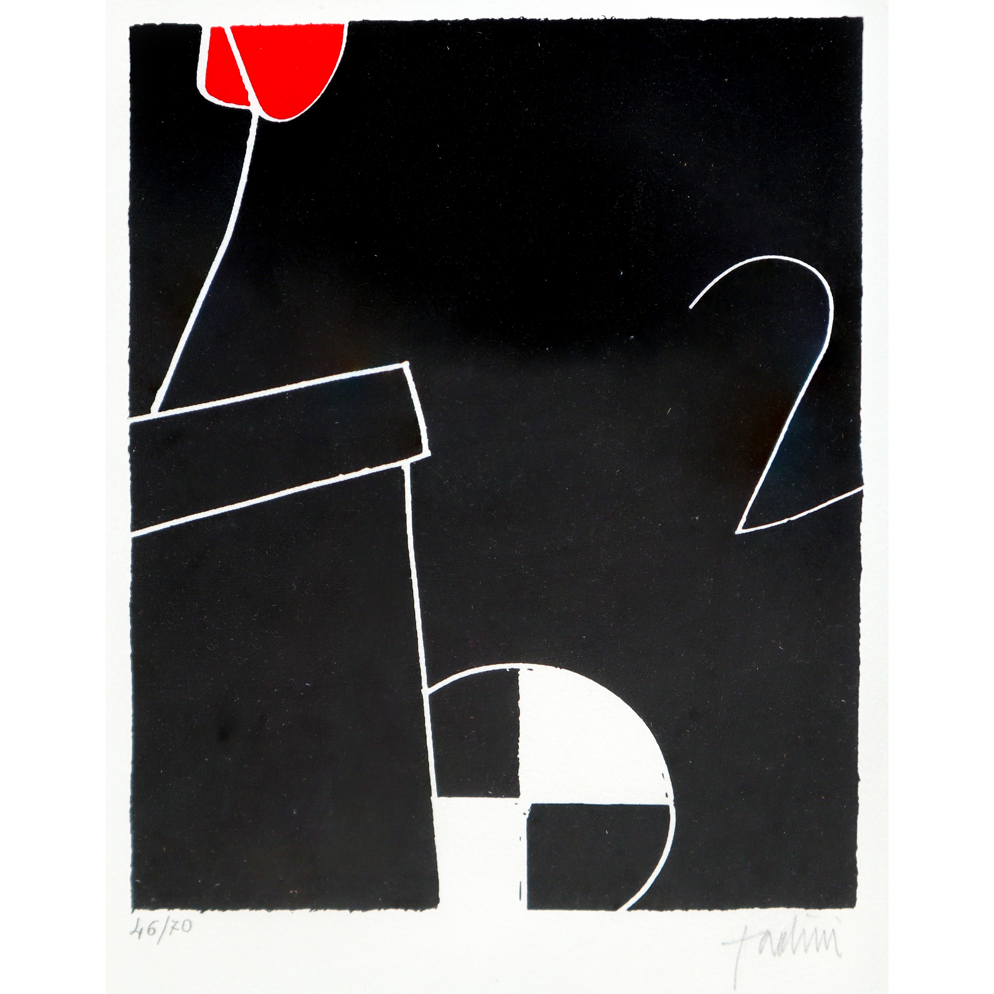 Emilio Tadini - Composizione astratta, litografia