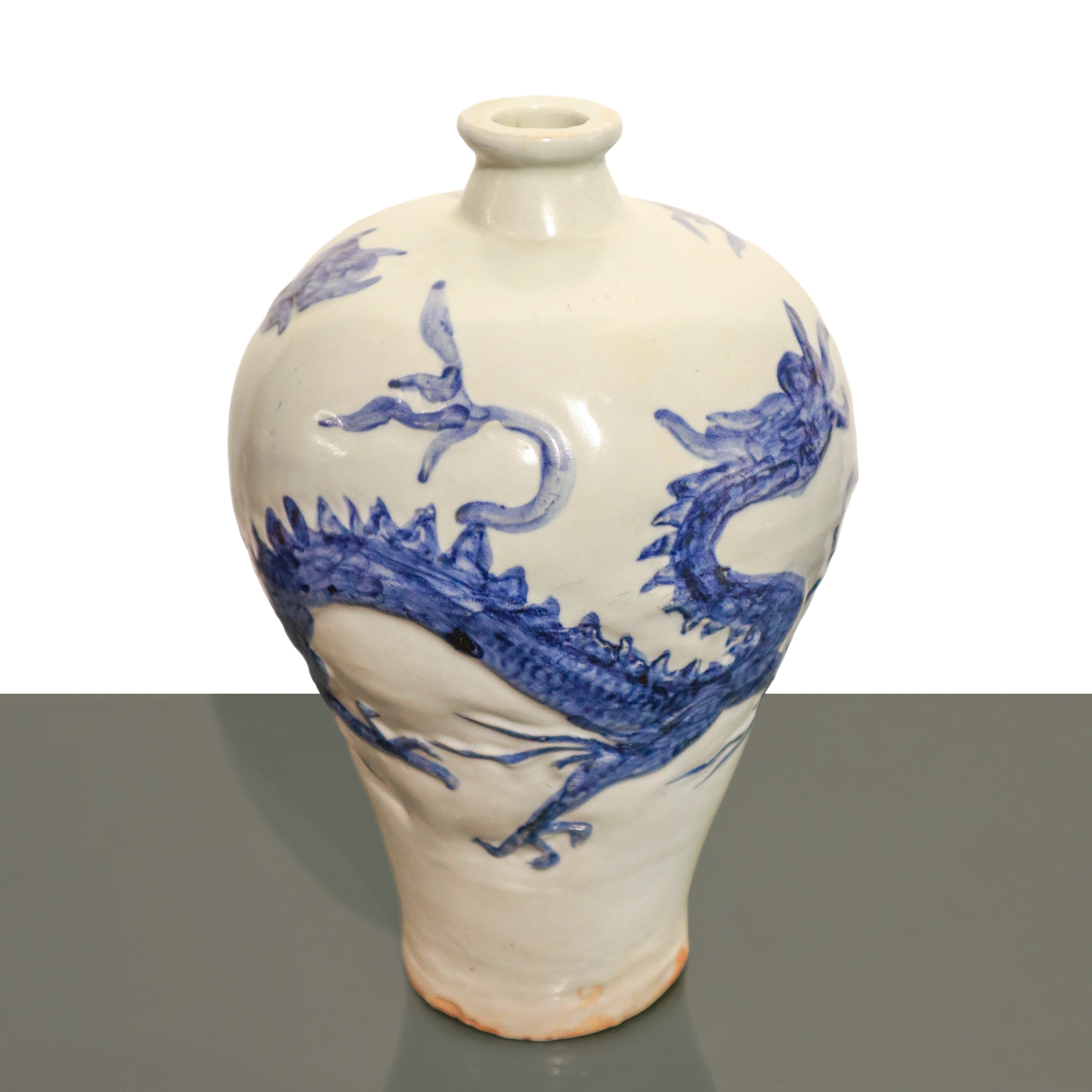 Vaso meiping in porcellana cinese blu e bianca Qinghua, Dinastia Yuan