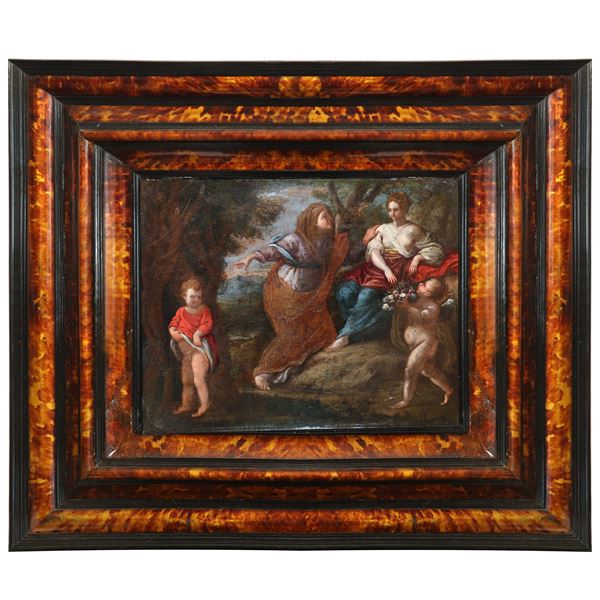 Allegorical scene with two cherubs and two women