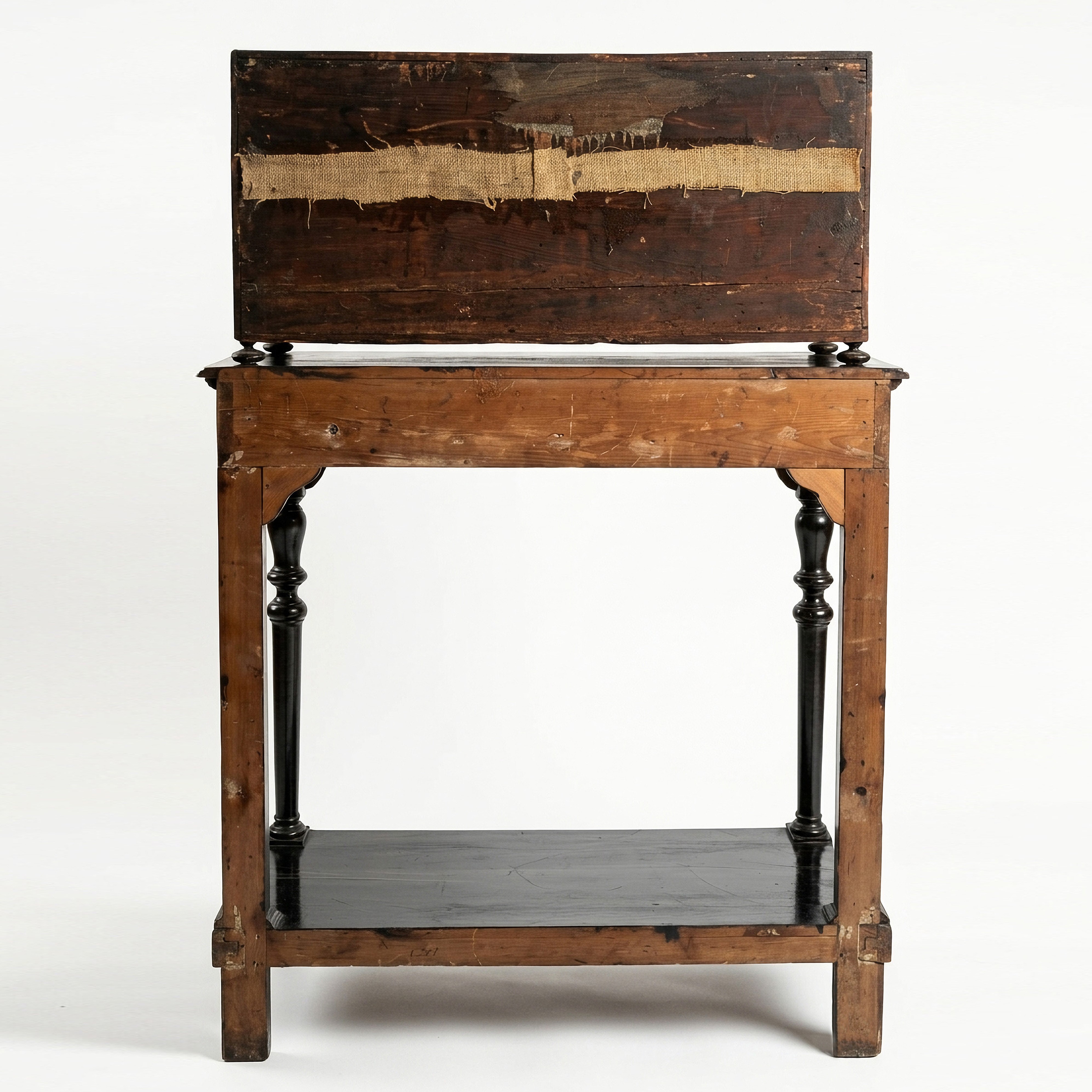 Monetiere in legno di palissandro, mobile da esposizione