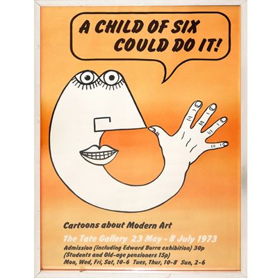 Tate Gallery, Locandina “A Child of Six Could Do It” (Cartoons about Modern Art), 1973