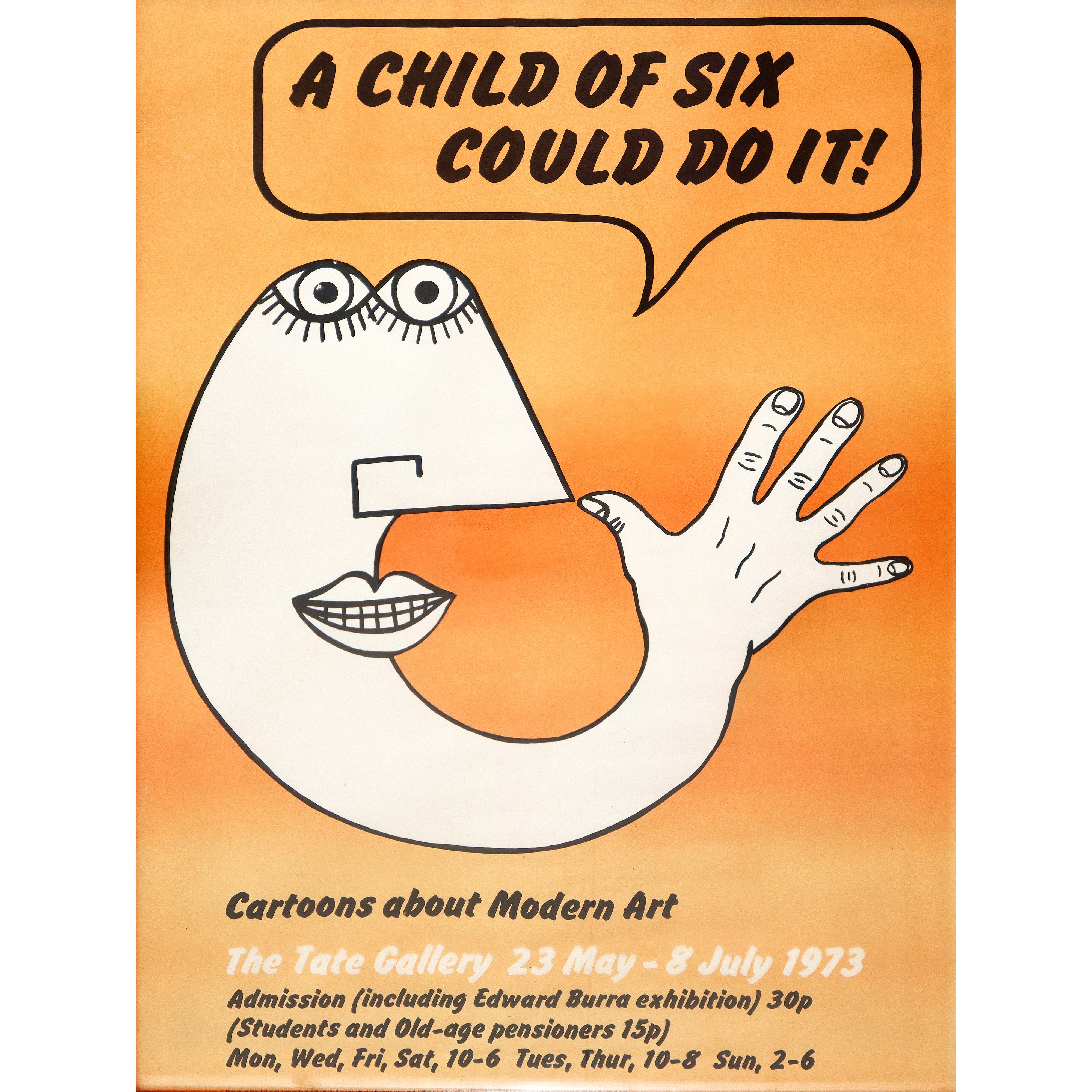 Tate Gallery, Locandina “A Child of Six Could Do It” (Cartoons about Modern Art), 1973