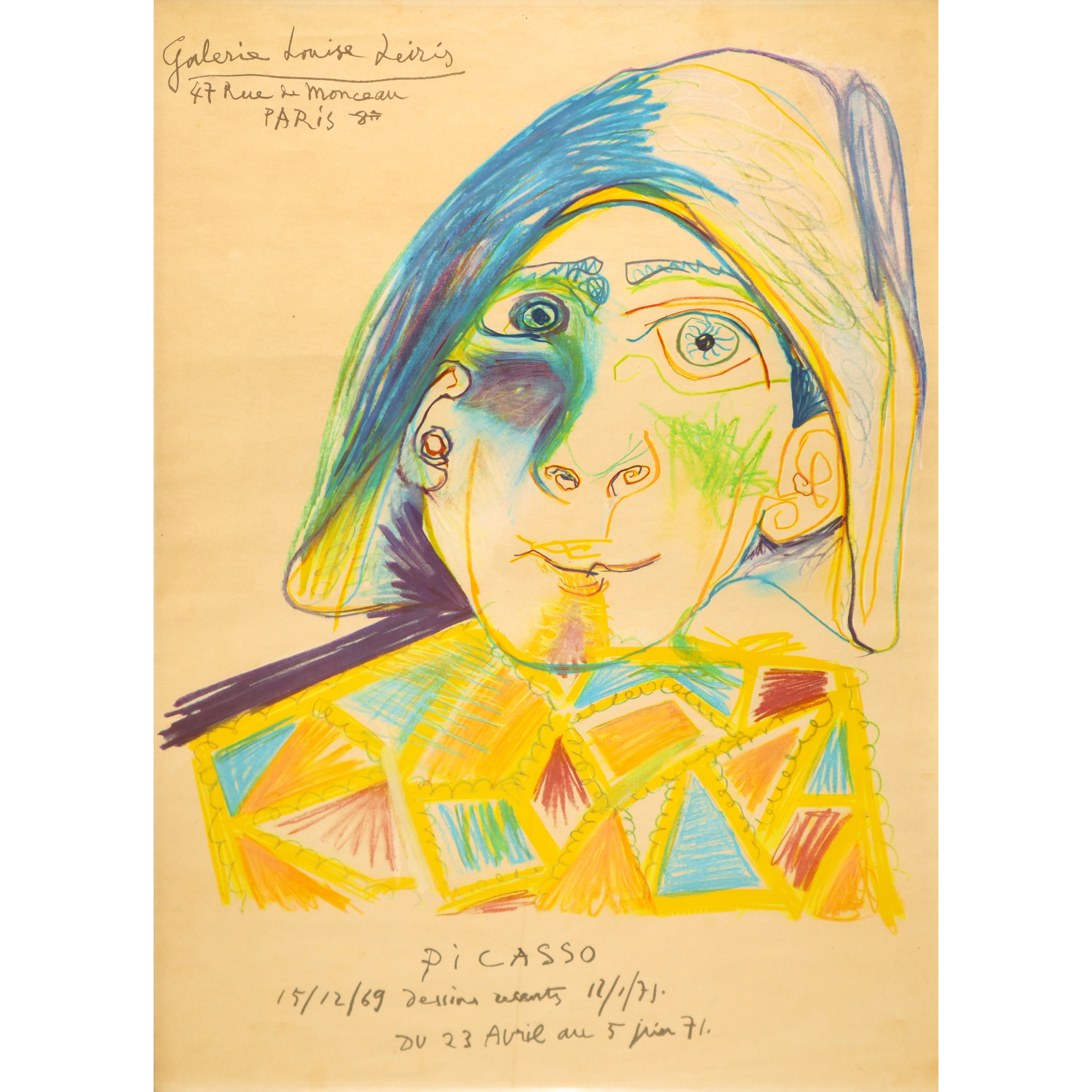 Picasso, Locandina litografica “Galerie Louise Leiris” (1971)