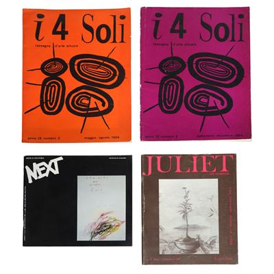 Riviste d’arte, n. 4 periodici: I 4 Soli (Anno IX nn. 2-3, 1964), Juliet Art Magazine n. 32 (1987...