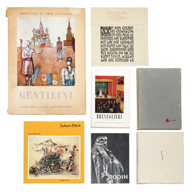 Nove volumi su arte del XIX-XX secolo e contemporanea: Pollock, Rodin, Dova, Cesare Breveglieri, ...