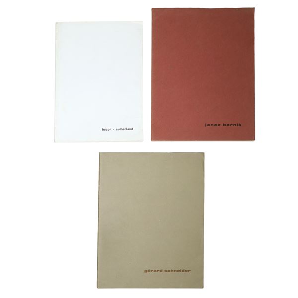 N. 3 Cataloghi della galleria d'arte Il Centro, Napoli - Bacon/Sutherland; Janez Bernik; Gérard Schneider