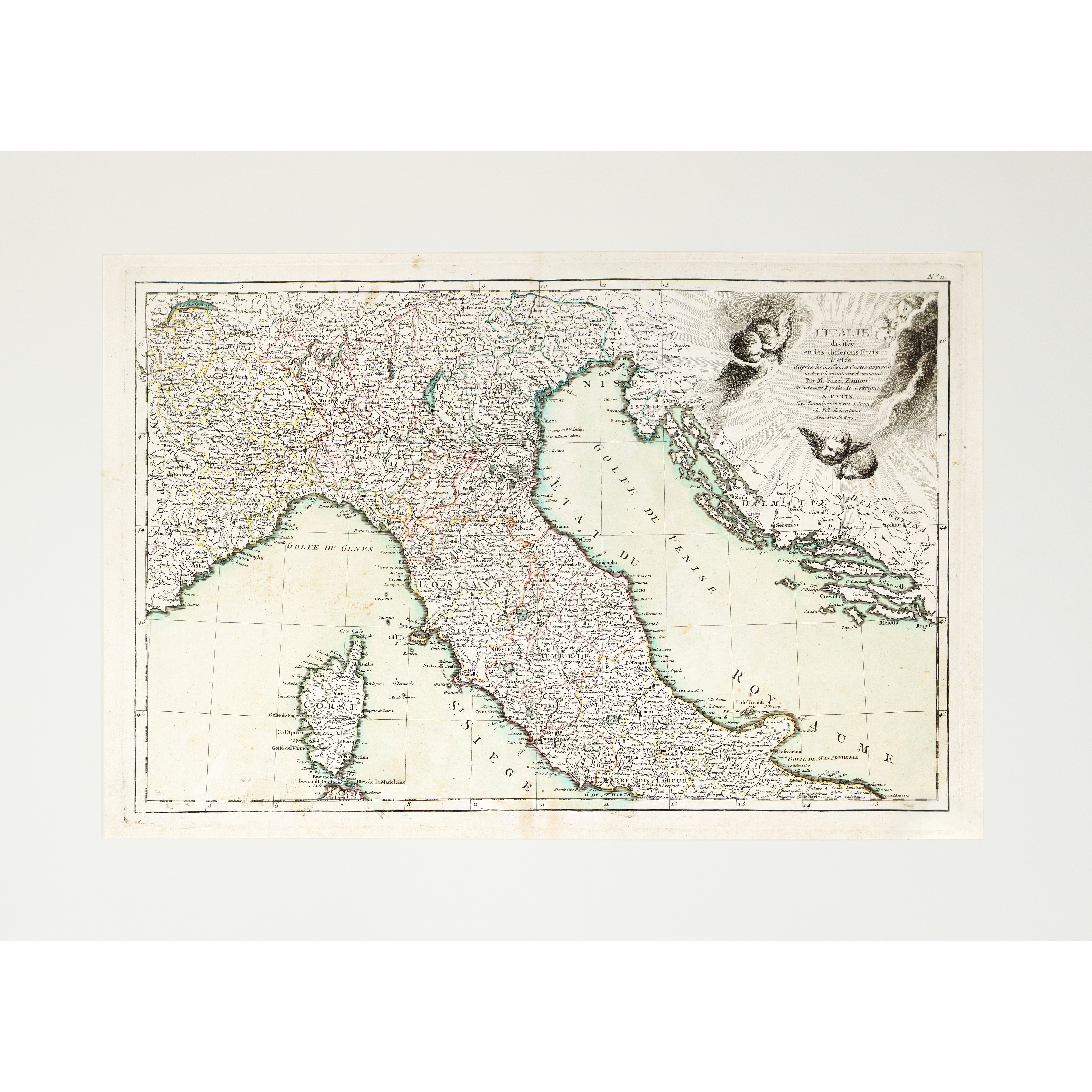 Rizzi Zannon i, Mappa d’Italia in due fogli (Nord-Sud), XVIII secolo (1782)