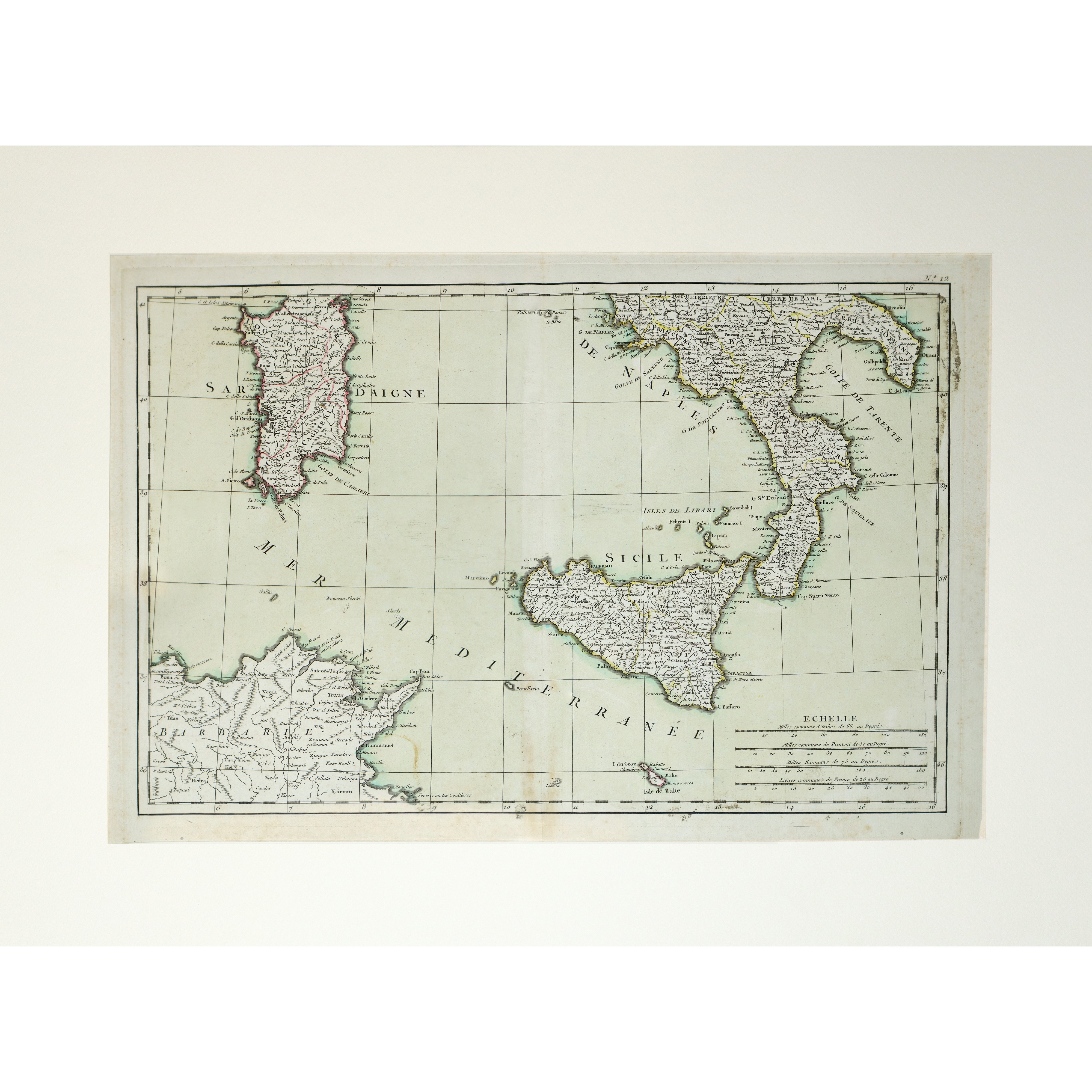 Rizzi Zannon i, Mappa d’Italia in due fogli (Nord-Sud), XVIII secolo (1782)