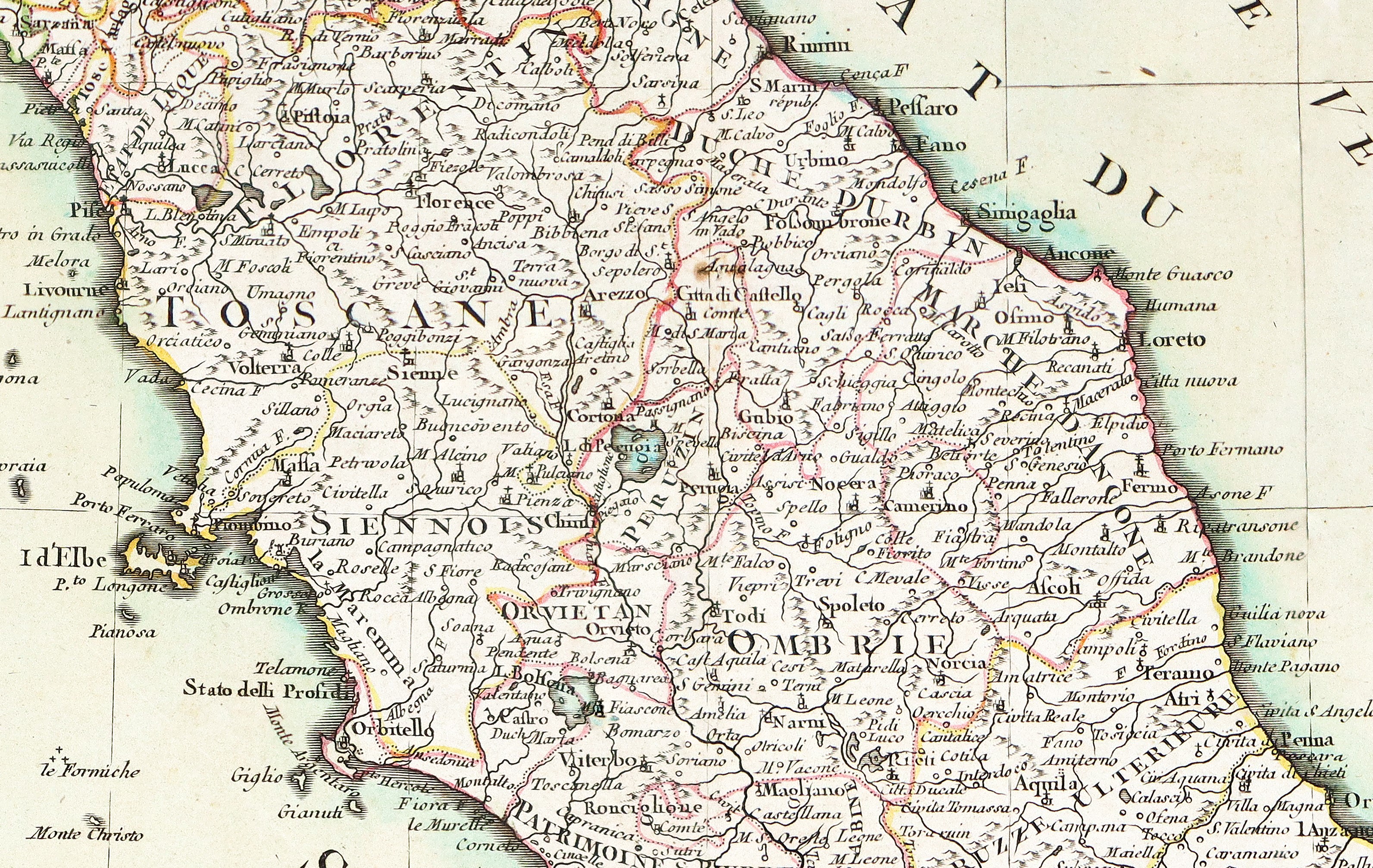 Rizzi Zannon i, Mappa d’Italia in due fogli (Nord-Sud), XVIII secolo (1782)
