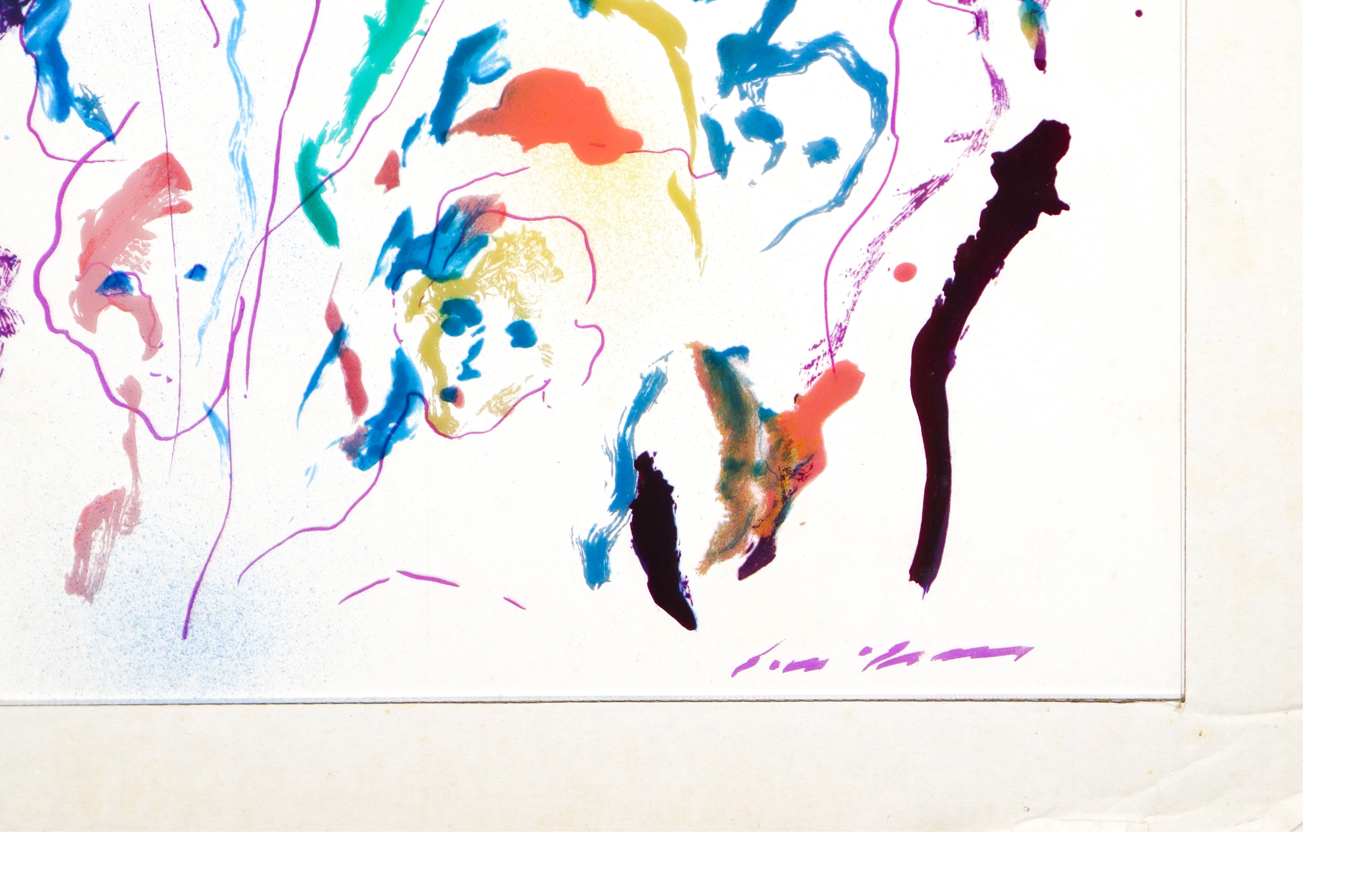 Ernesto Treccani - Figure fiore (polimaterico su plexiglas), 1984
