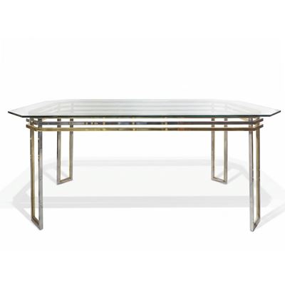 Set da pranzo vintage composto da tavolo e quattro sedie in stile Hollywood Regency