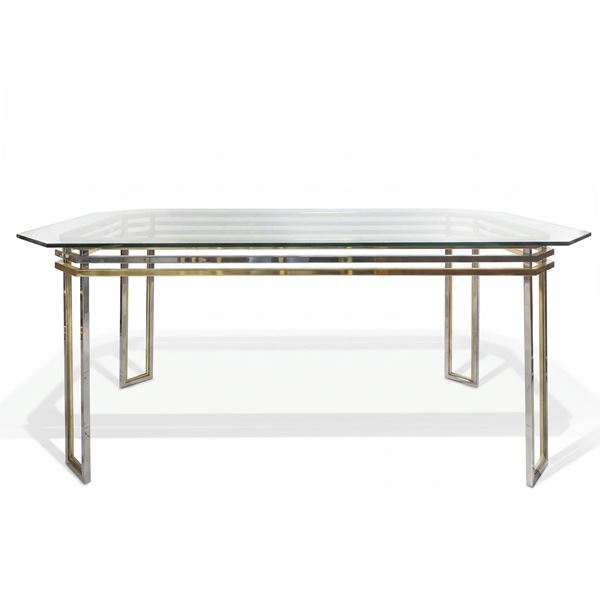 Romeo Rega - Set da pranzo vintage compostO da tavolo con 4 sedie in stile Hollywood Regency