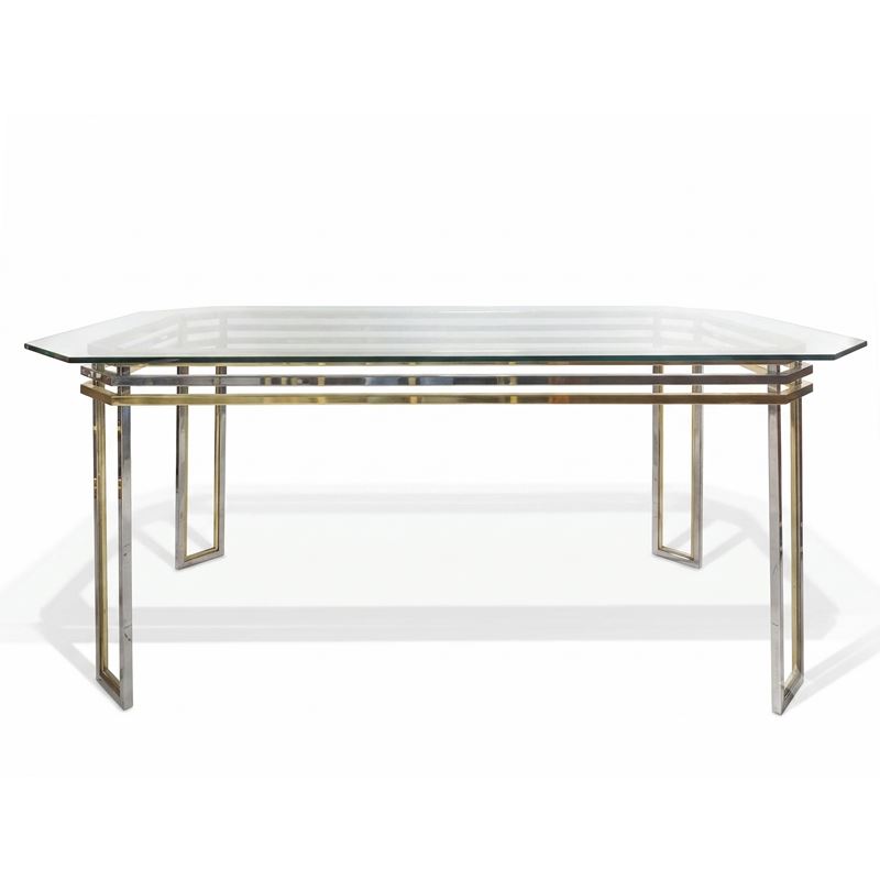 Romeo Rega - Set da pranzo vintage composto da tavolo e quattro sedie in stile Hollywood Regency