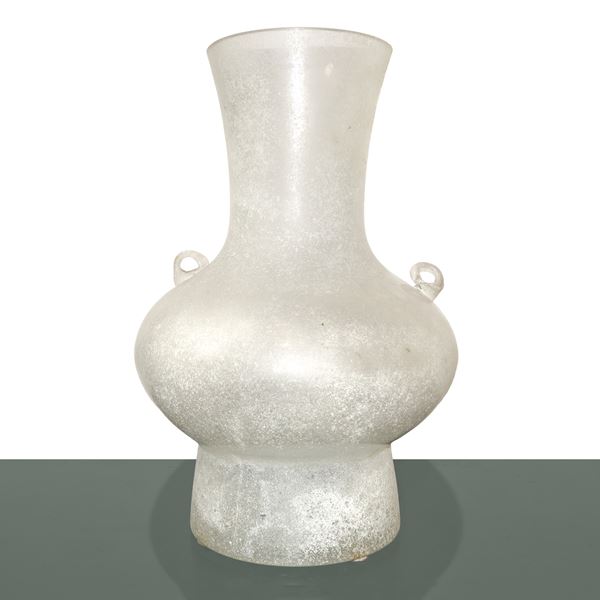 Seguso Murano - Vaso in vetro scavo manifattura Seguso