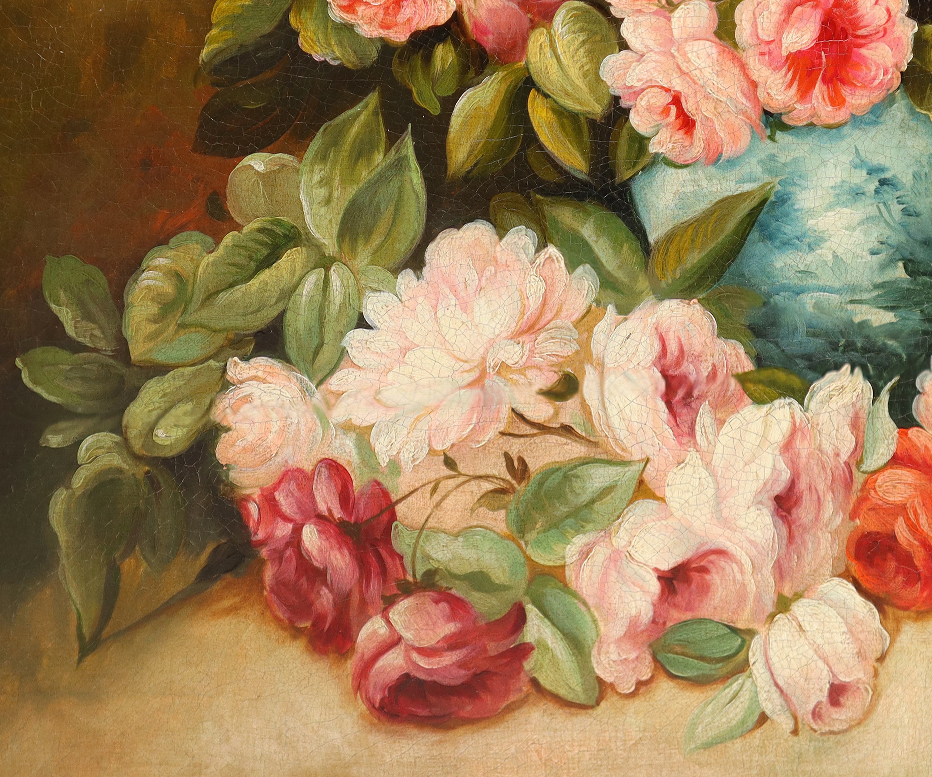 Jean Capeinick - Composizione di rose, olio su tela