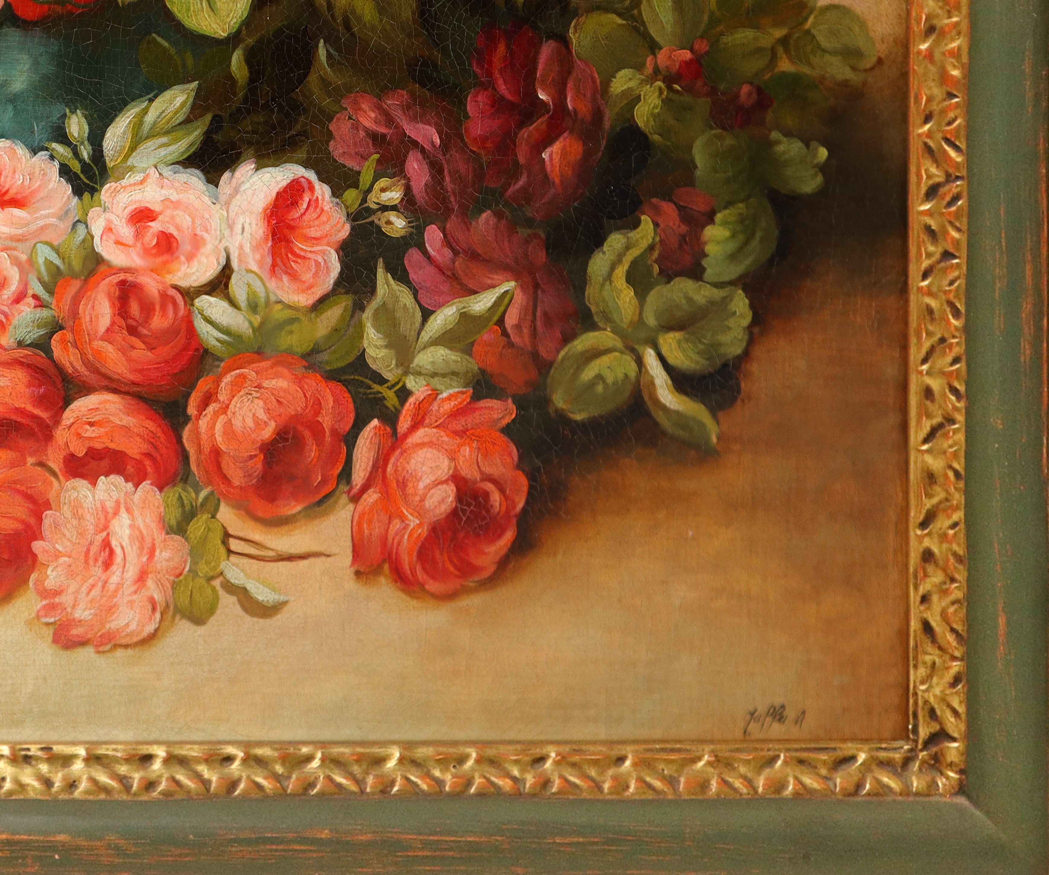 Jean Capeinick - Composizione di rose, olio su tela