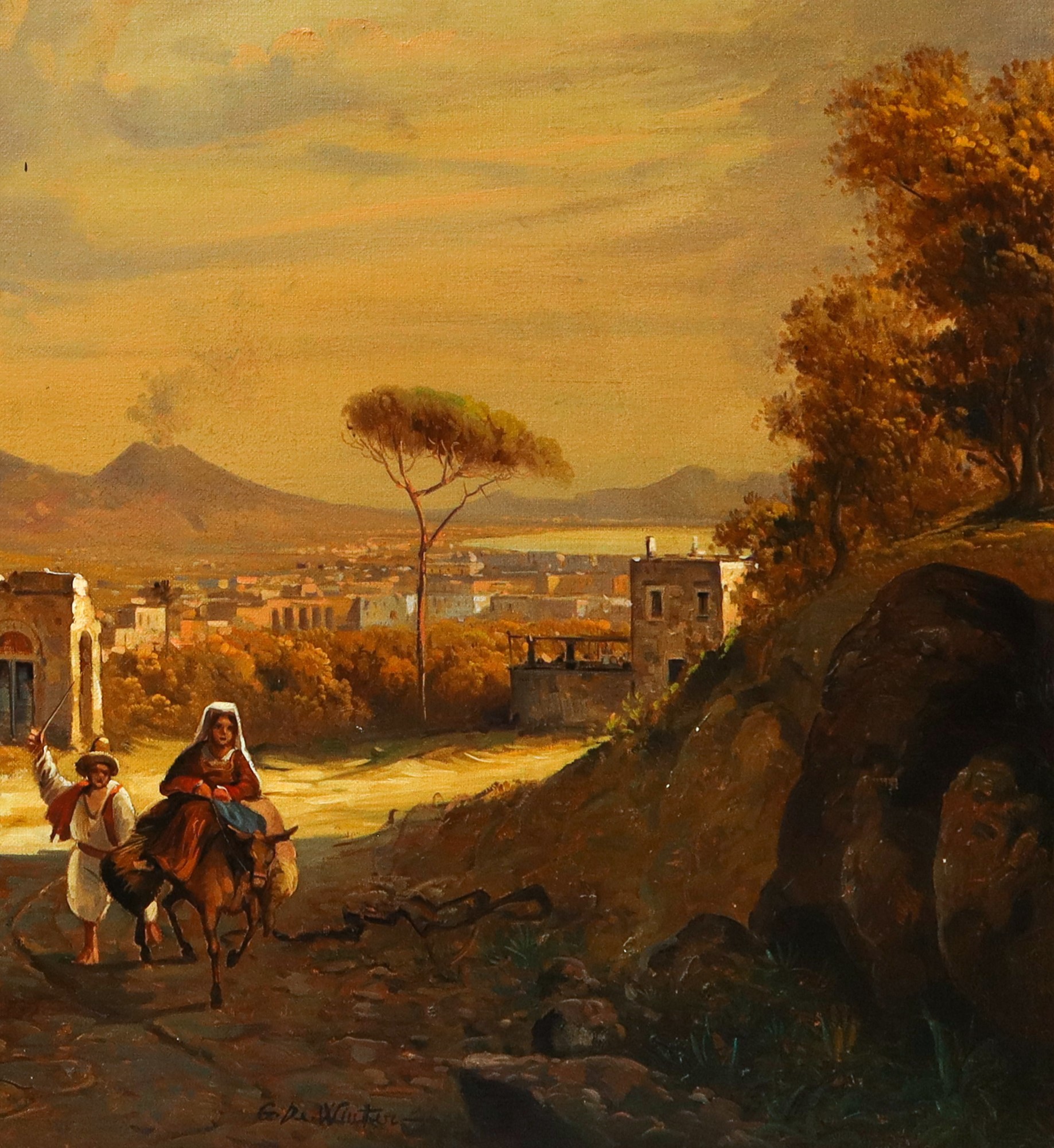 Giuseppe De Winter - Paesaggio con Personaggi