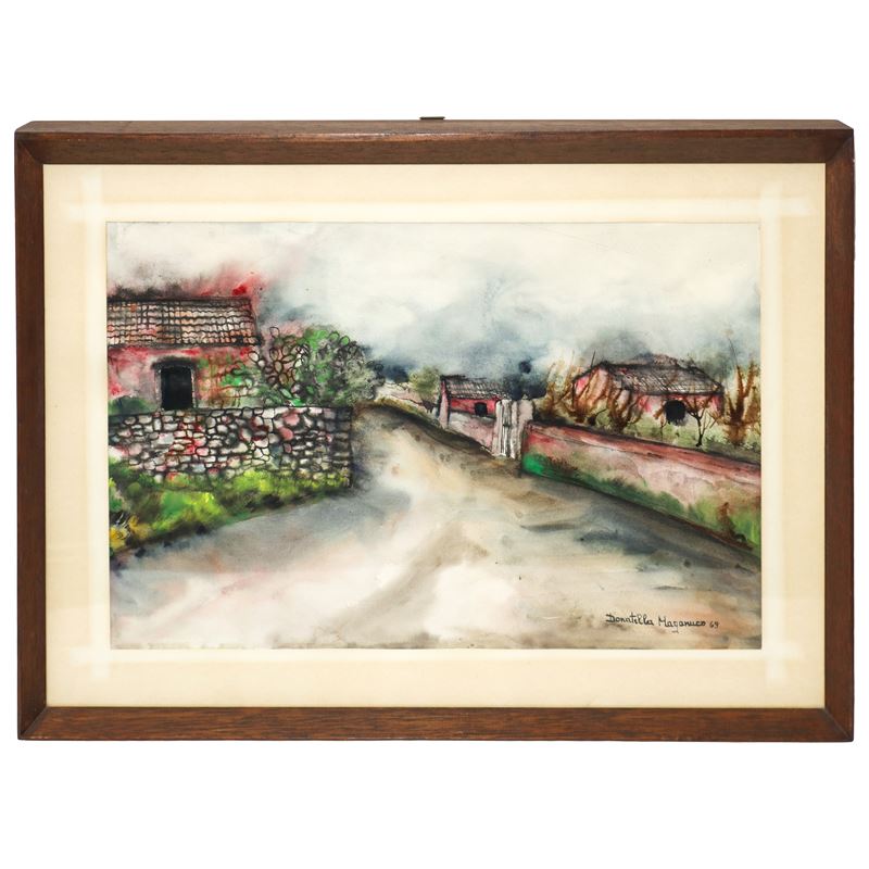 Donatella Maganuco - Strada di Campagna con Casolari