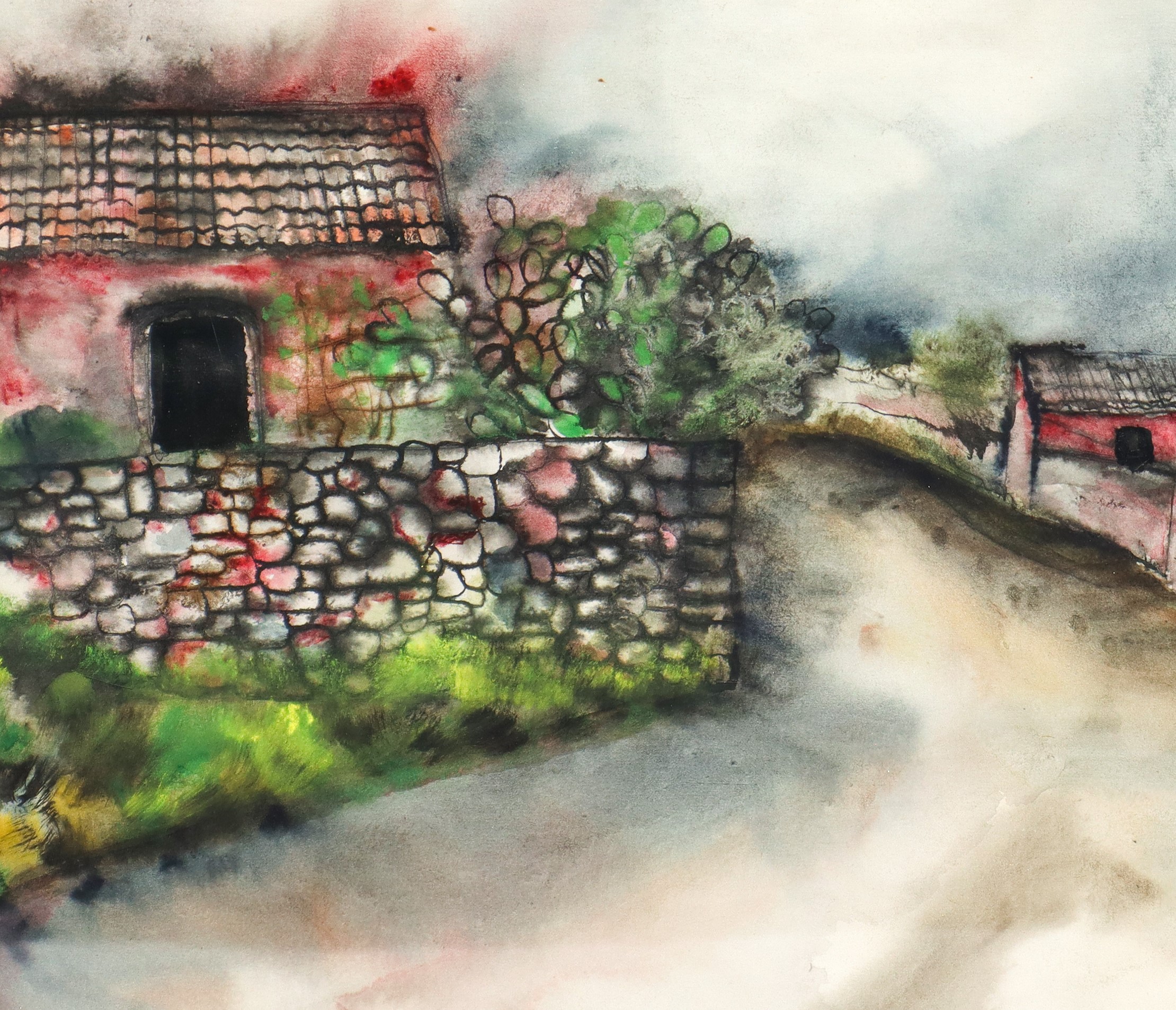 Donatella Maganuco - Strada di Campagna con Casolari