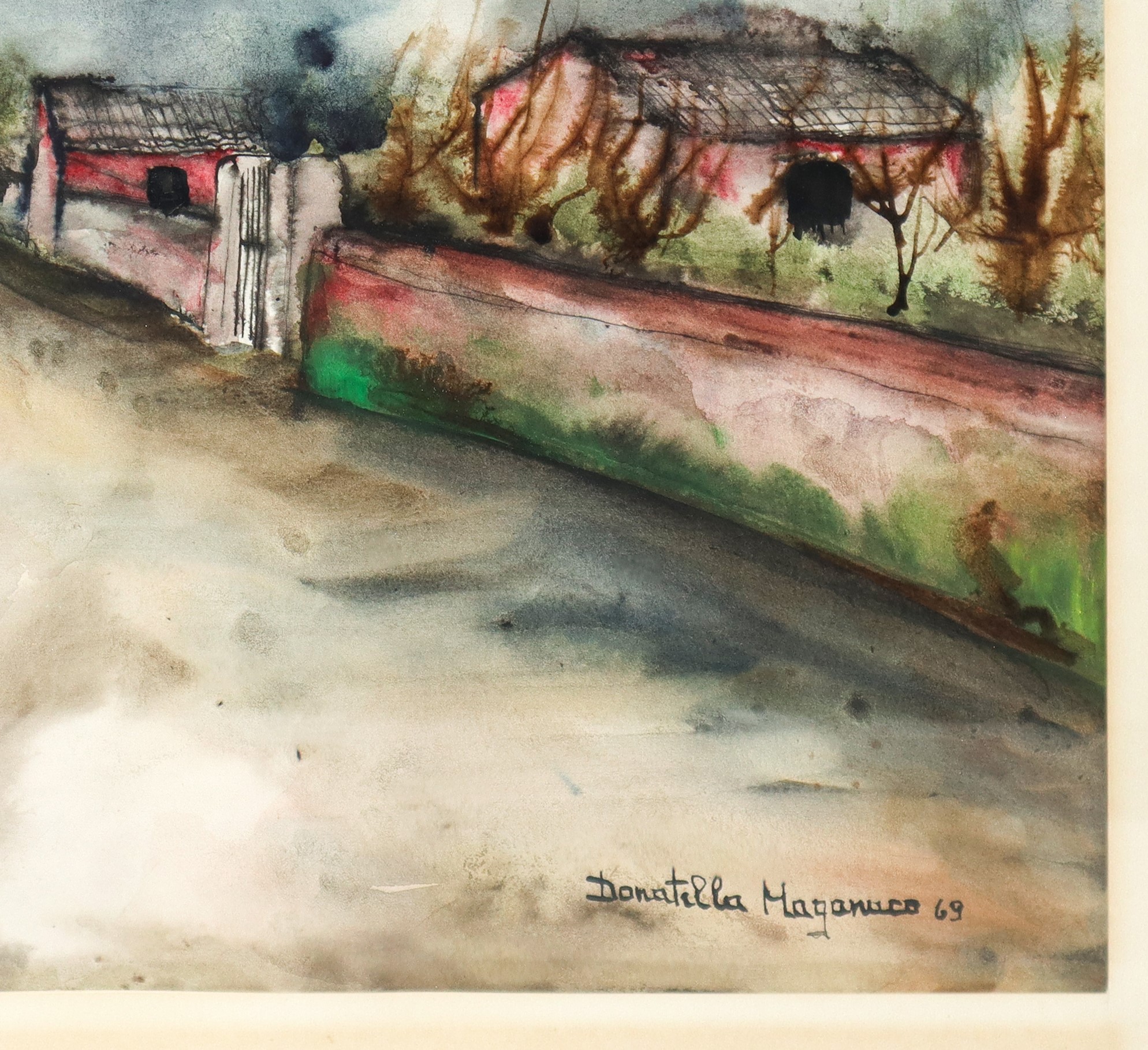 Donatella Maganuco - Strada di Campagna con Casolari