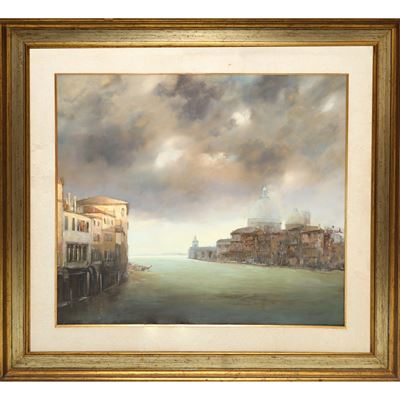 Paesaggio lagunare di Venezia, olio su tela