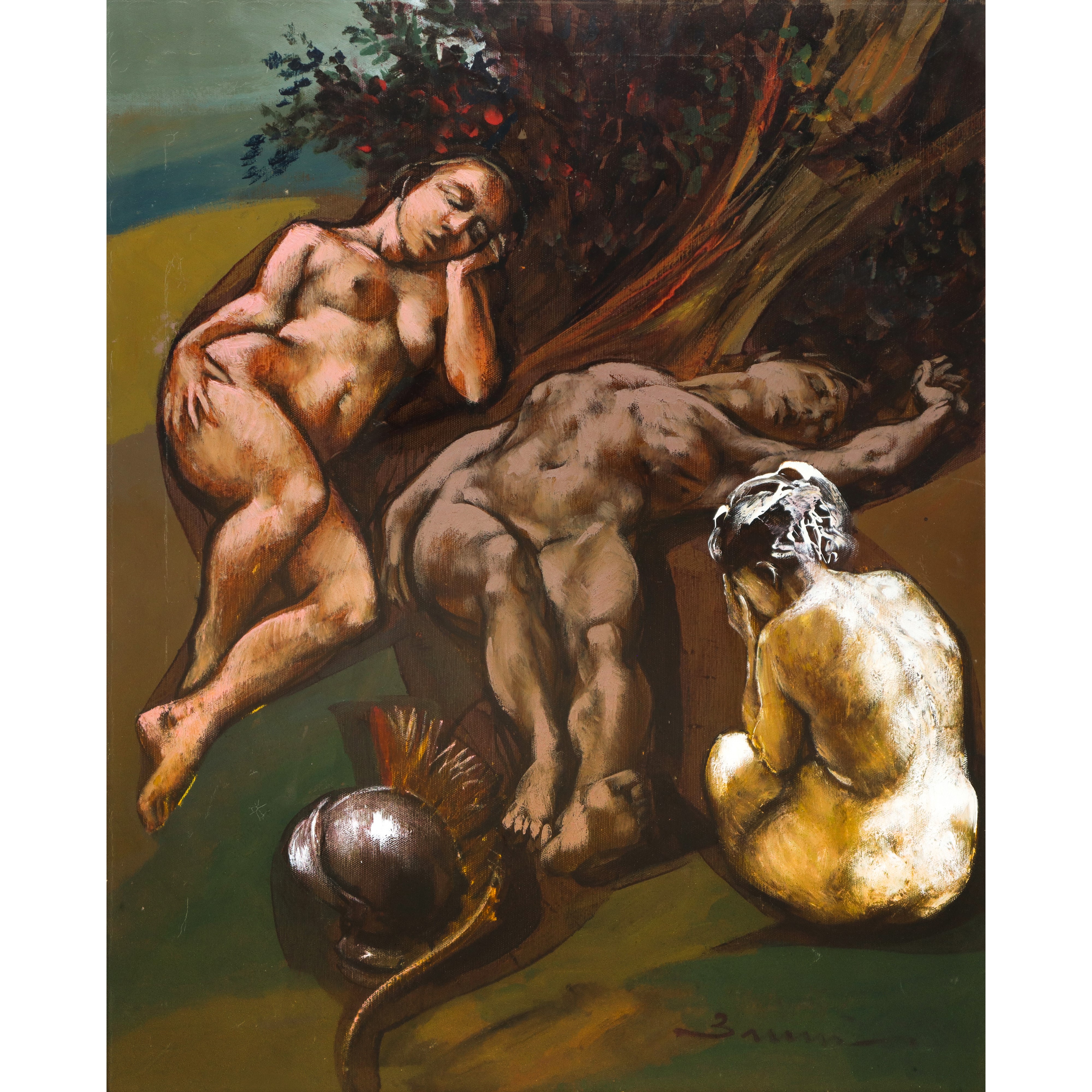 Bruno Bruni - La morte dell'eroe, olio su tela