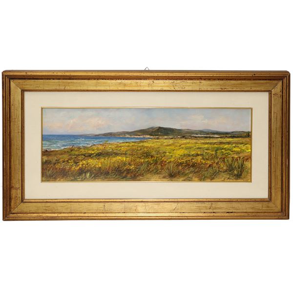 Bruno Guaitamacchi - Paesaggio con marina a Fontane Bianche Siracusa