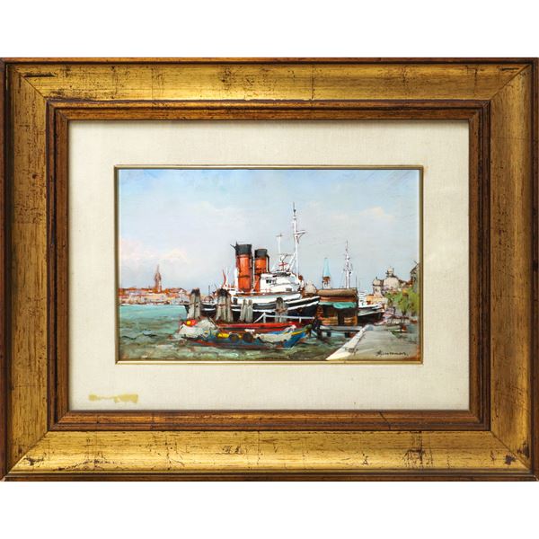 Bruno Guaitamacchi - Venezia rimorchiatori alla Giudecca