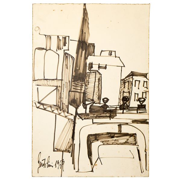Aldo Gentilini - Palazzi e alberi