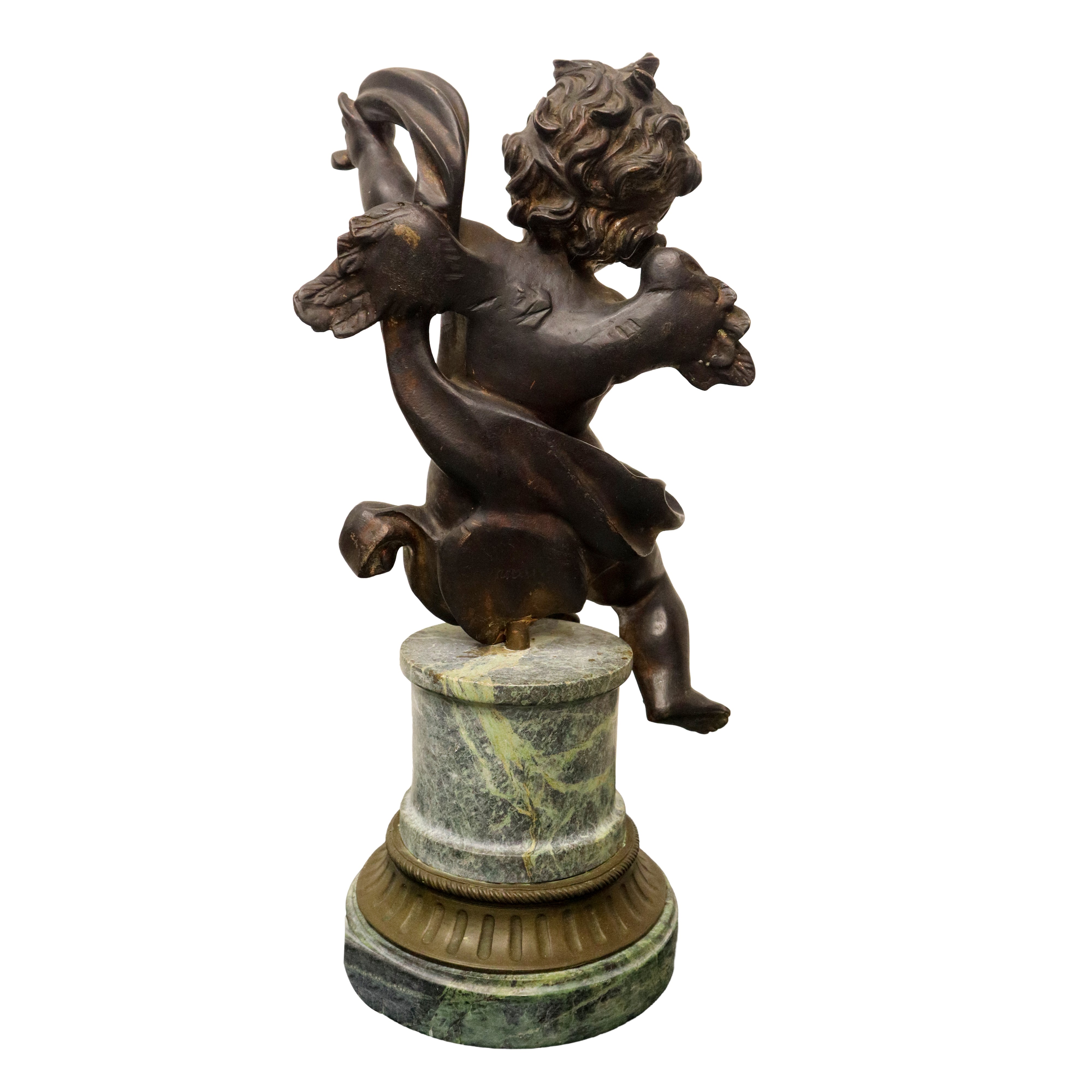 Jean-baptiste Carpeaux - Coppia di Putti Musicanti in Bronzo su Base in Marmo e Bronzo