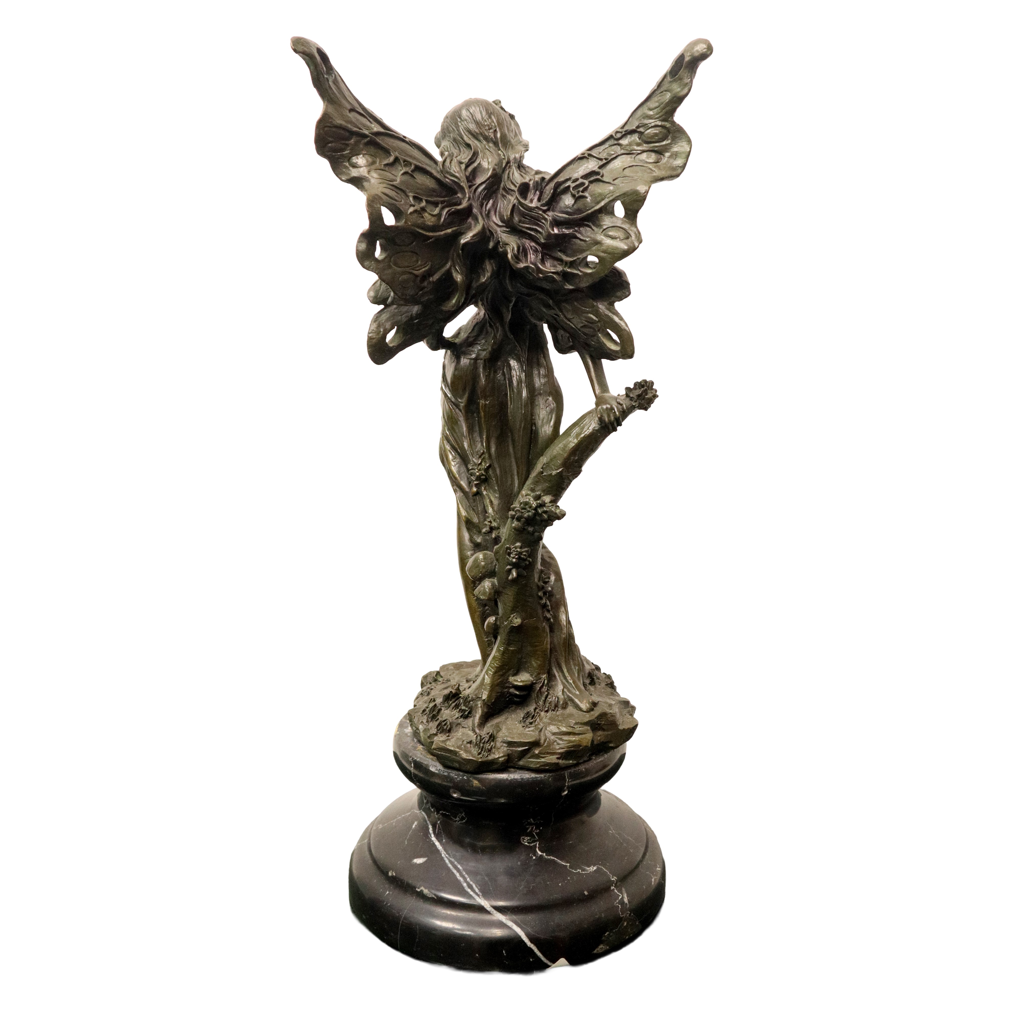 Aimé-jules Dalou - Ninfa Alata, Scultura in Bronzo con Base in Marmo
